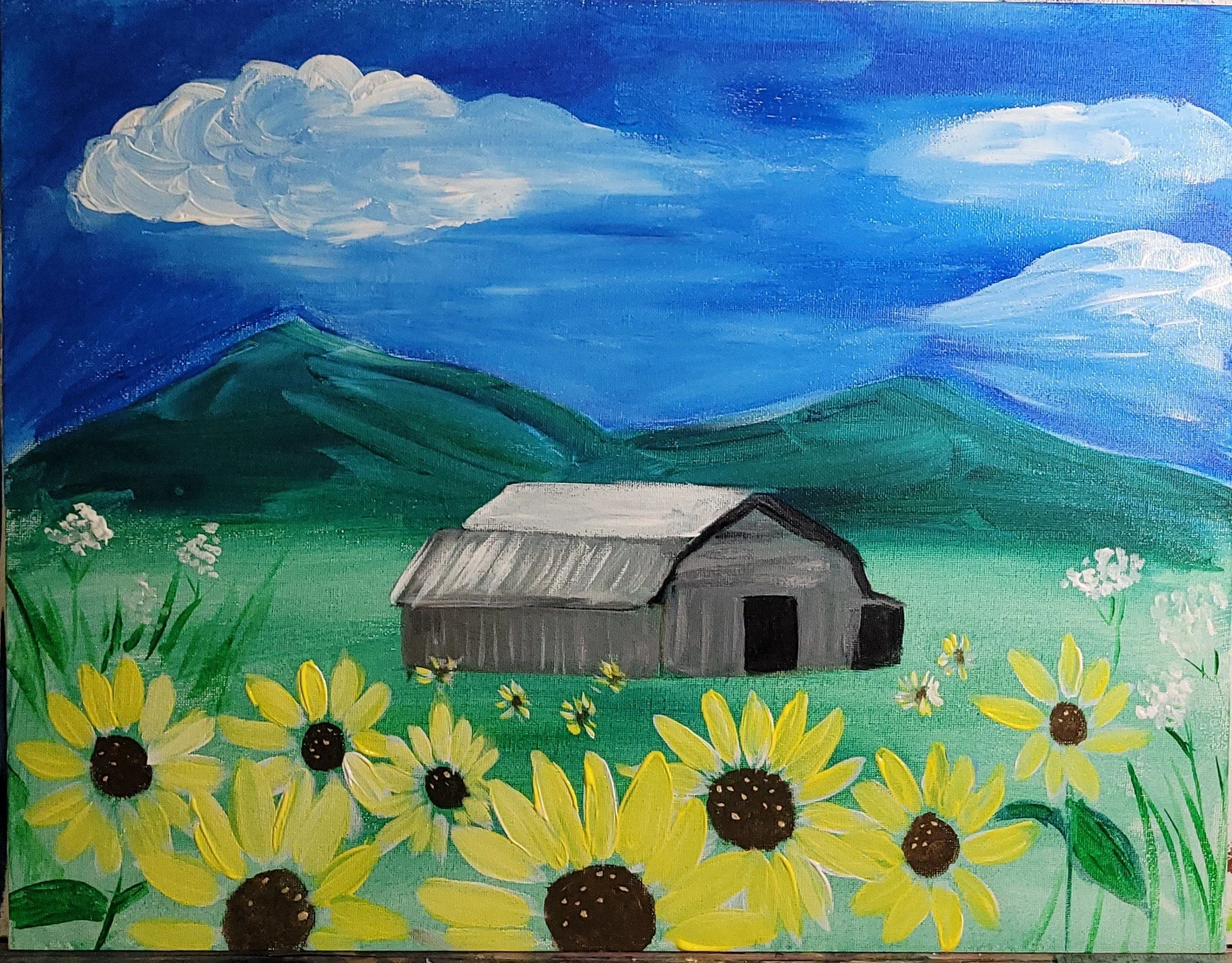 Outdoor Painting in the Garden: Barnside Blooms