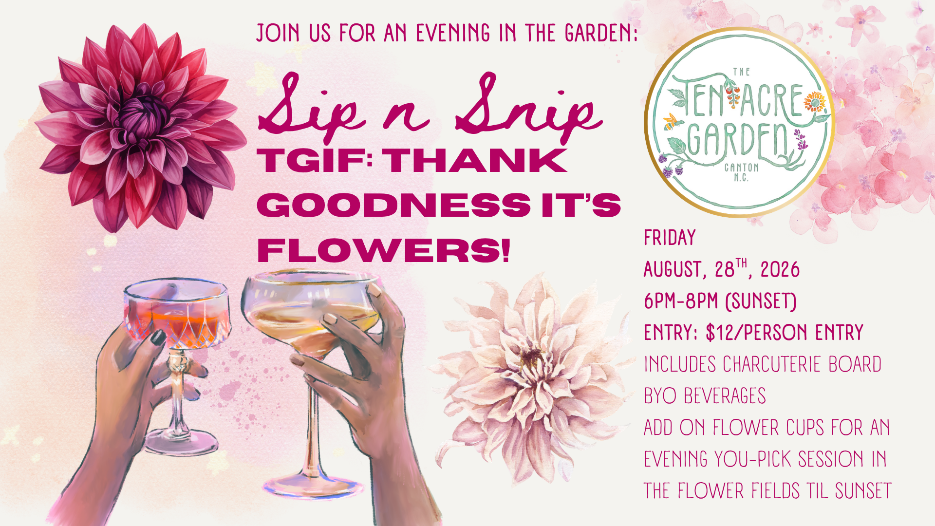 TGIF Sip n Snip: Thank Goodness It's Flowers