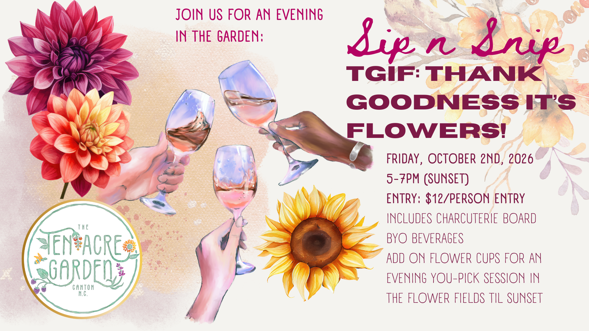 TGIF Sip & Snip: Thank Goodness It's Flowers!
