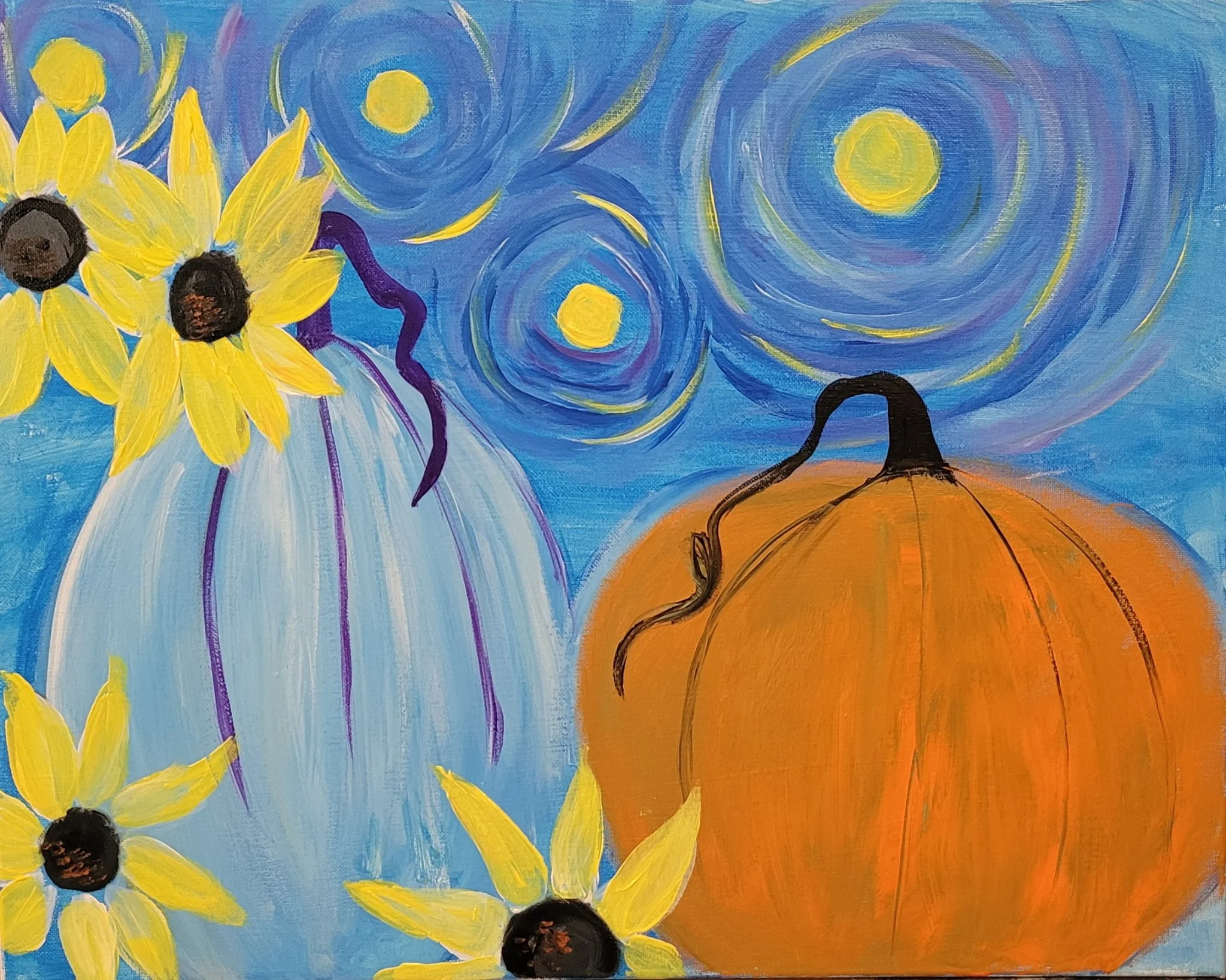 Outdoor Painting in the Garden: Harvest in the Stars