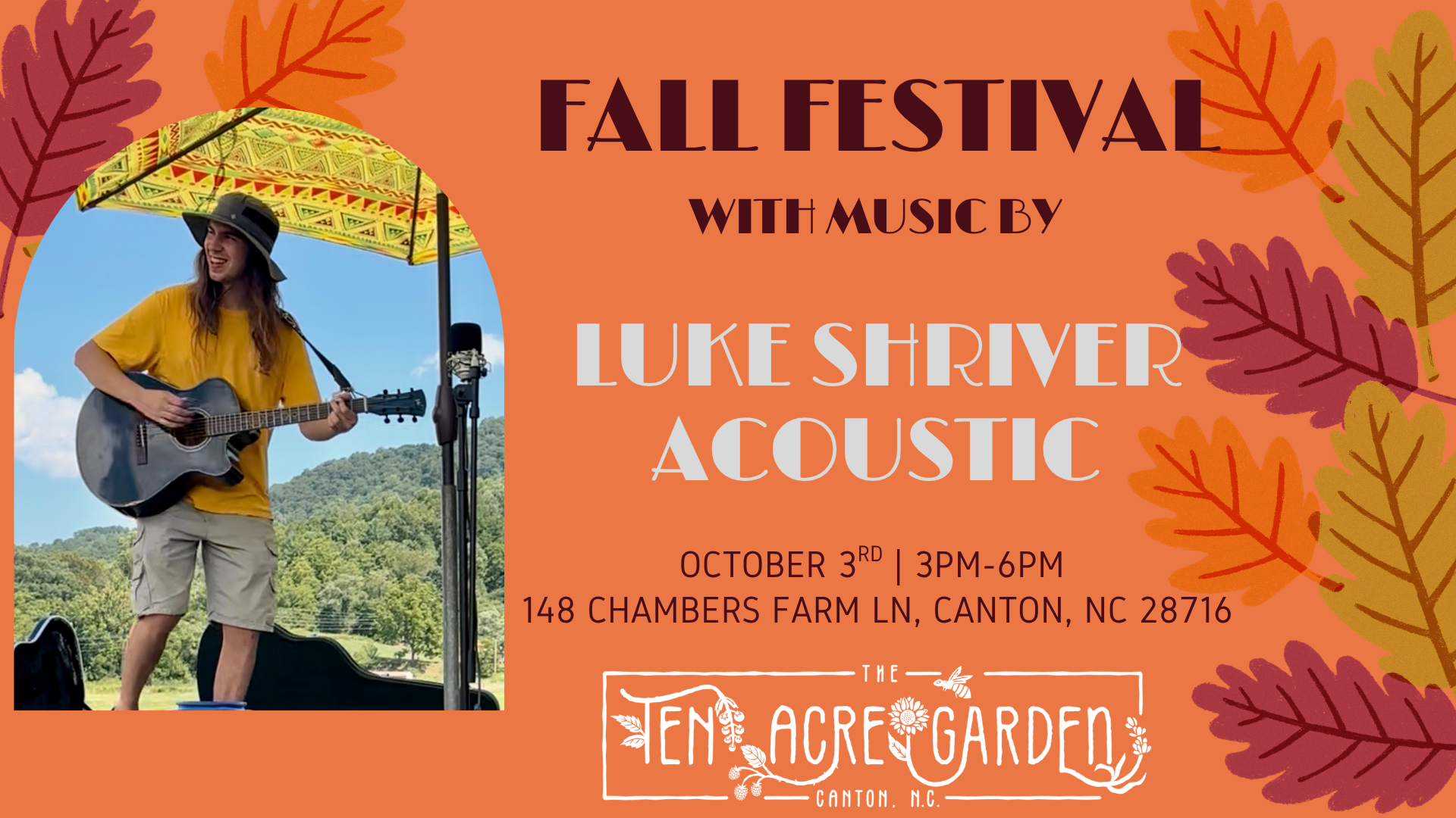 Live Music in the Garden with Luke Shriver Acoustic