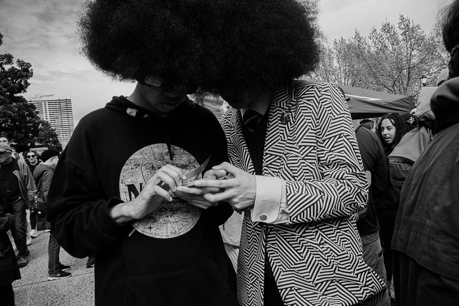 Brothers during the Eclipse in Philly, 2024