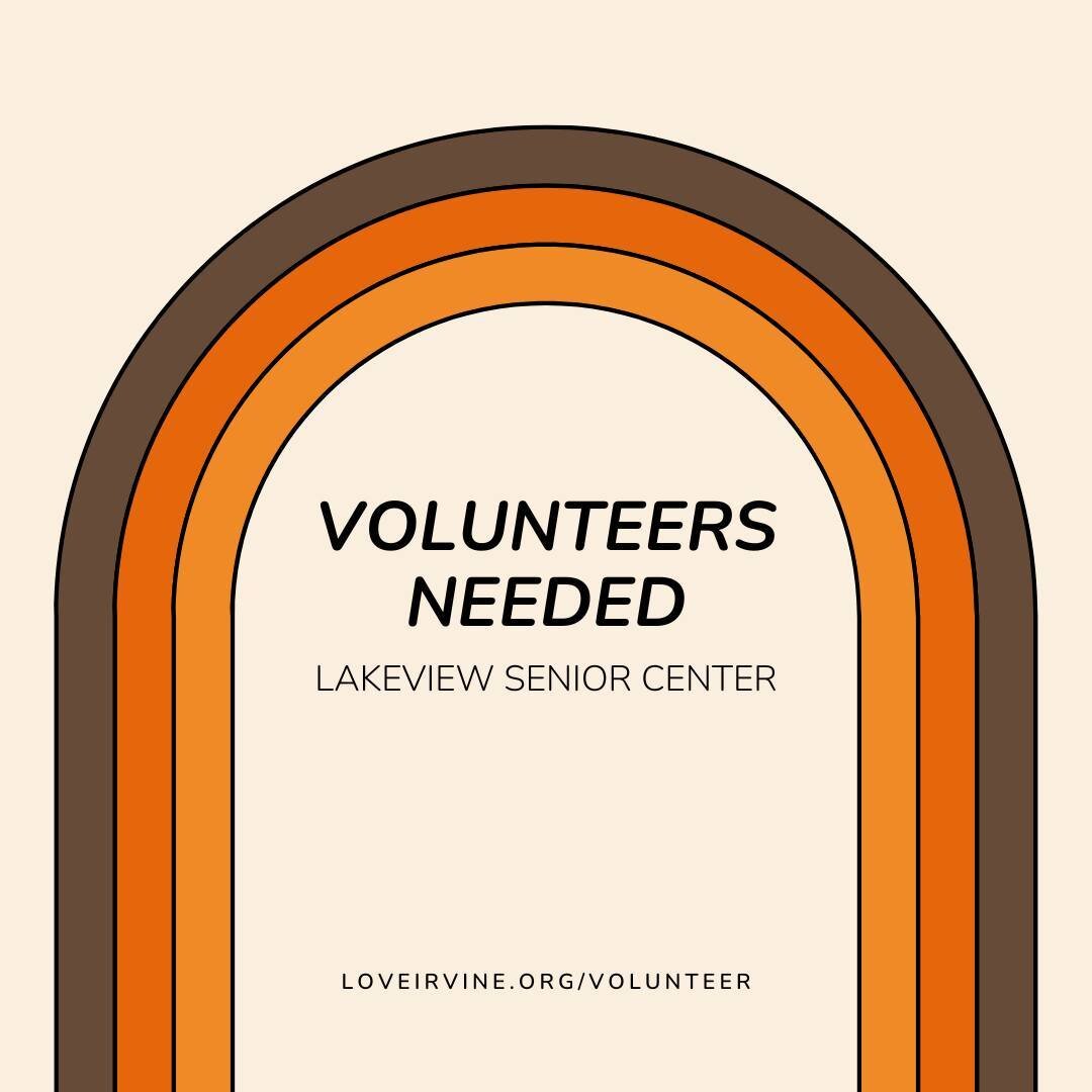 We need 10 more volunteers for Lakeview Senior Center's 70's luncheon on April 19th! Sign up now on our website!

#Irvine #CityofIrvine #Volunteer #IrvineCA #VisitIrvine #Volunteeropportunities