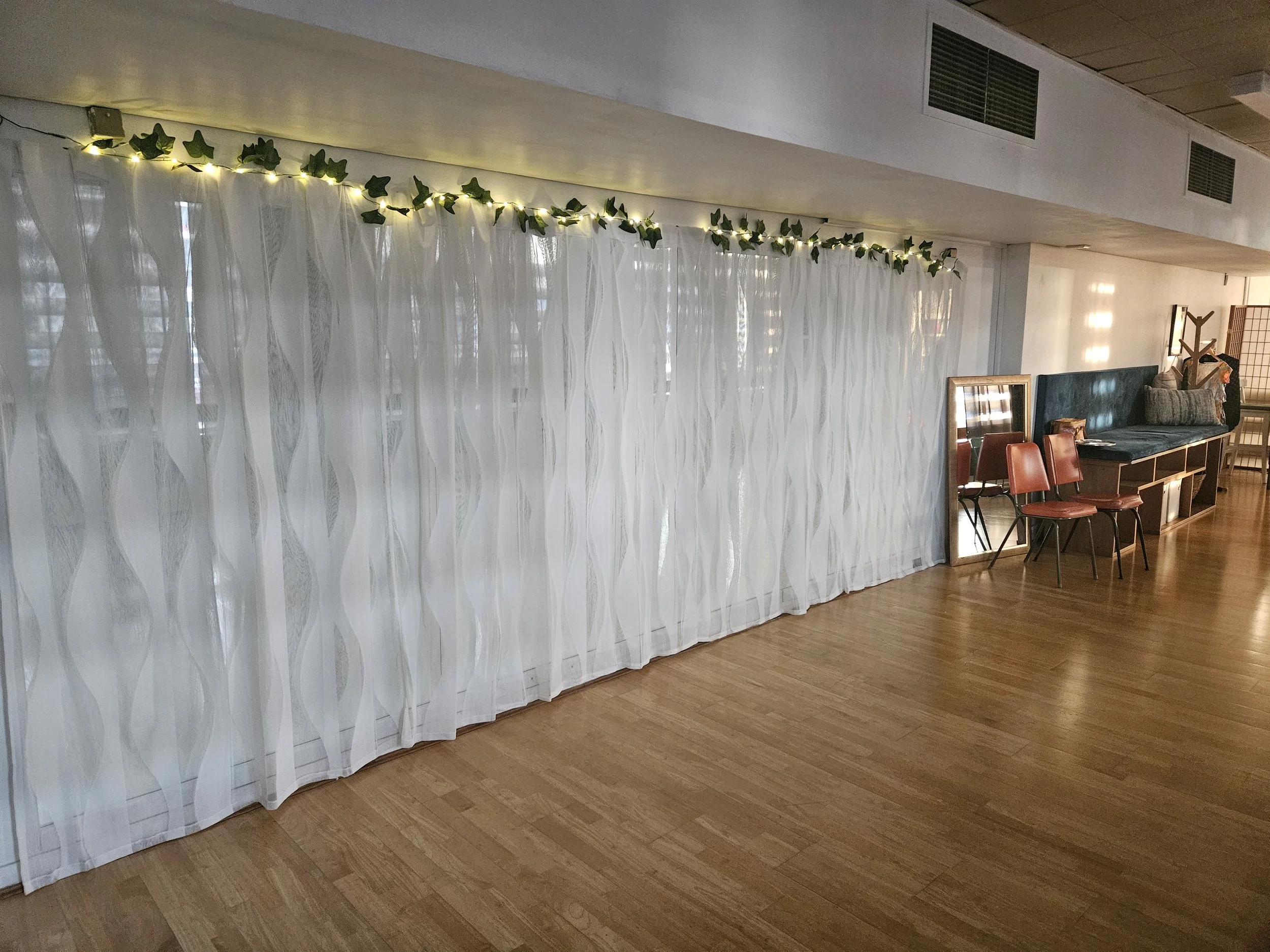 Mirror run set up for party.
