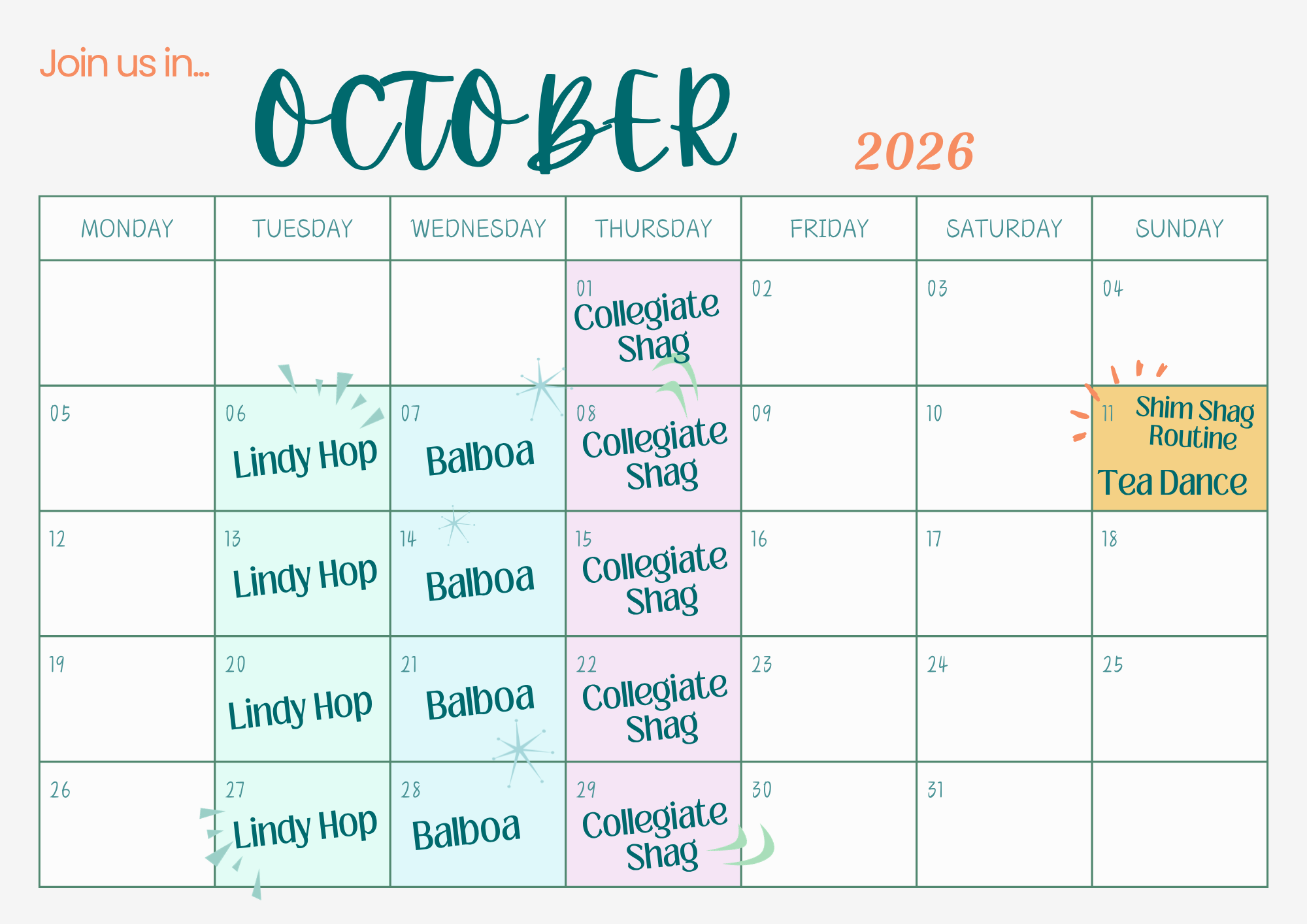October calendar