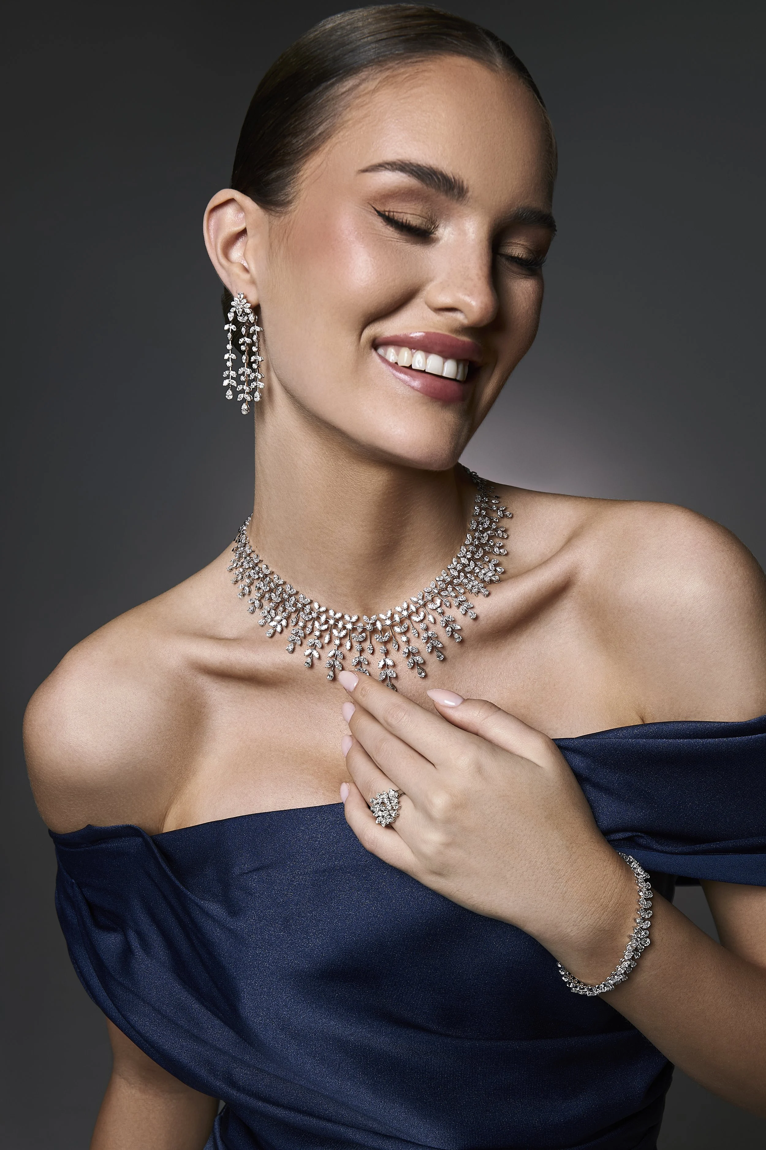 Editorial jewelry portrait in Hong Kong with elegant styling and polished retouch
