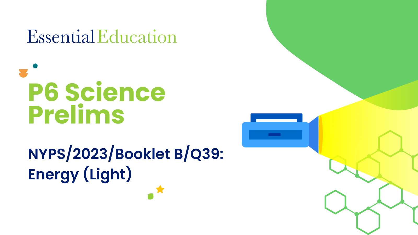 P6 Science Prelims (NYPS/2023/Booklet B/Q39): Energy (Light)