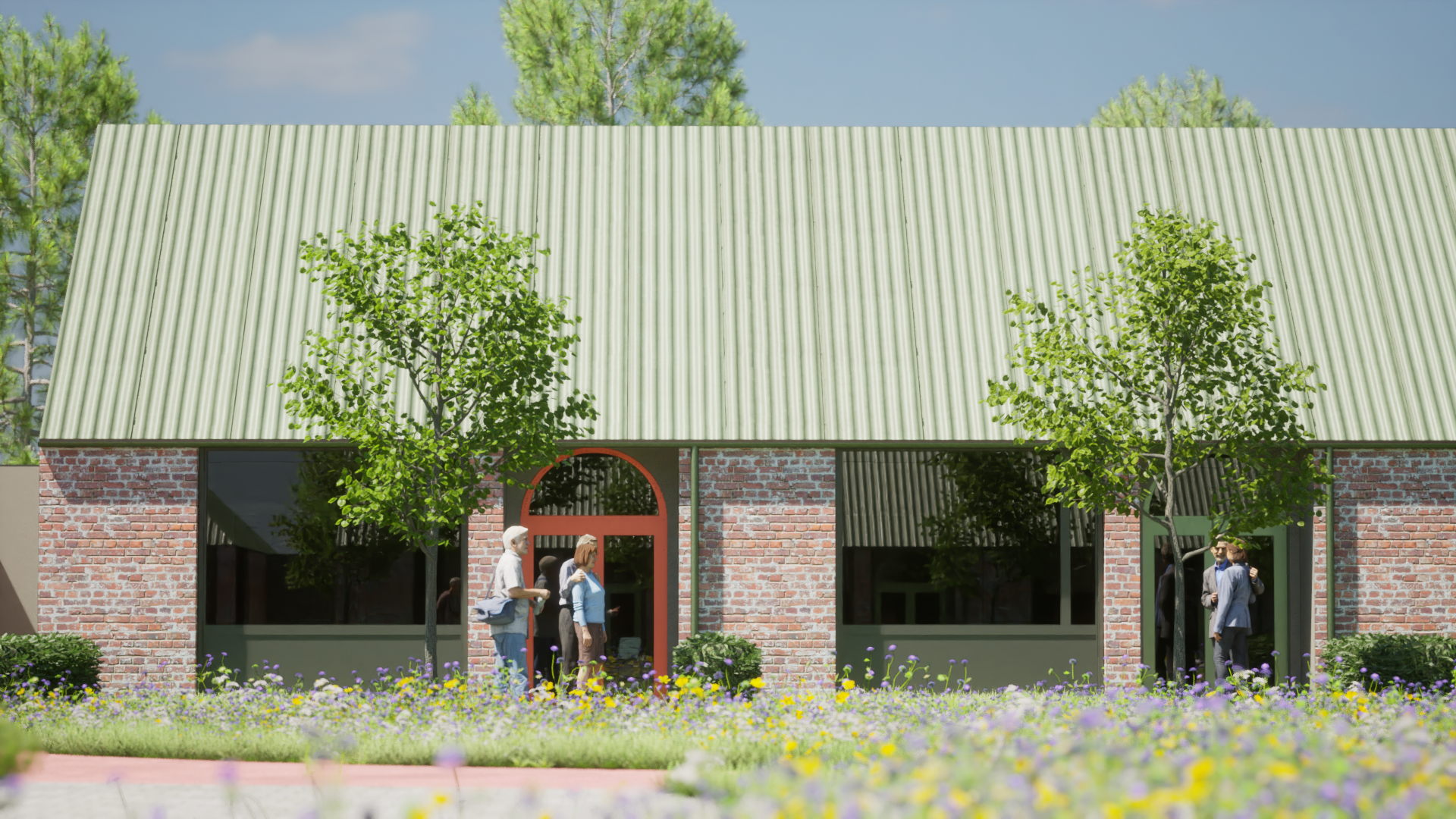 20-unit walled garden to promote tranquility and inclusivity. Architectural Design prioritizes accessibility, comfort, and sensory stimulation, fostering community belonging.