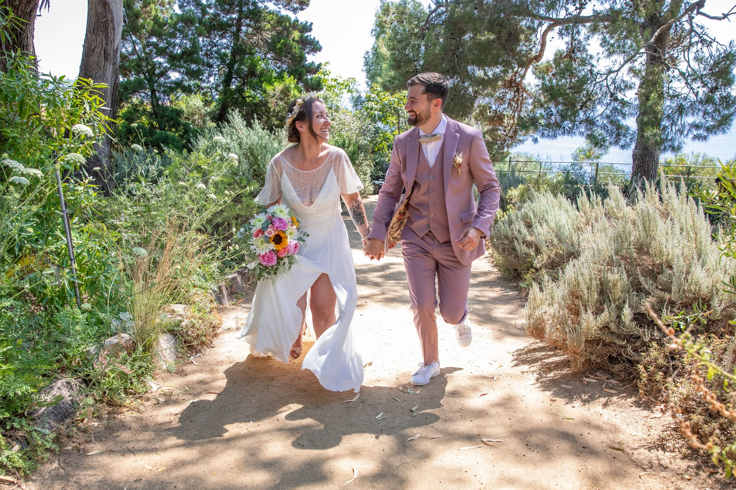 Photo de couple à Marimurtra à Blanes aux alentours de Barcelone