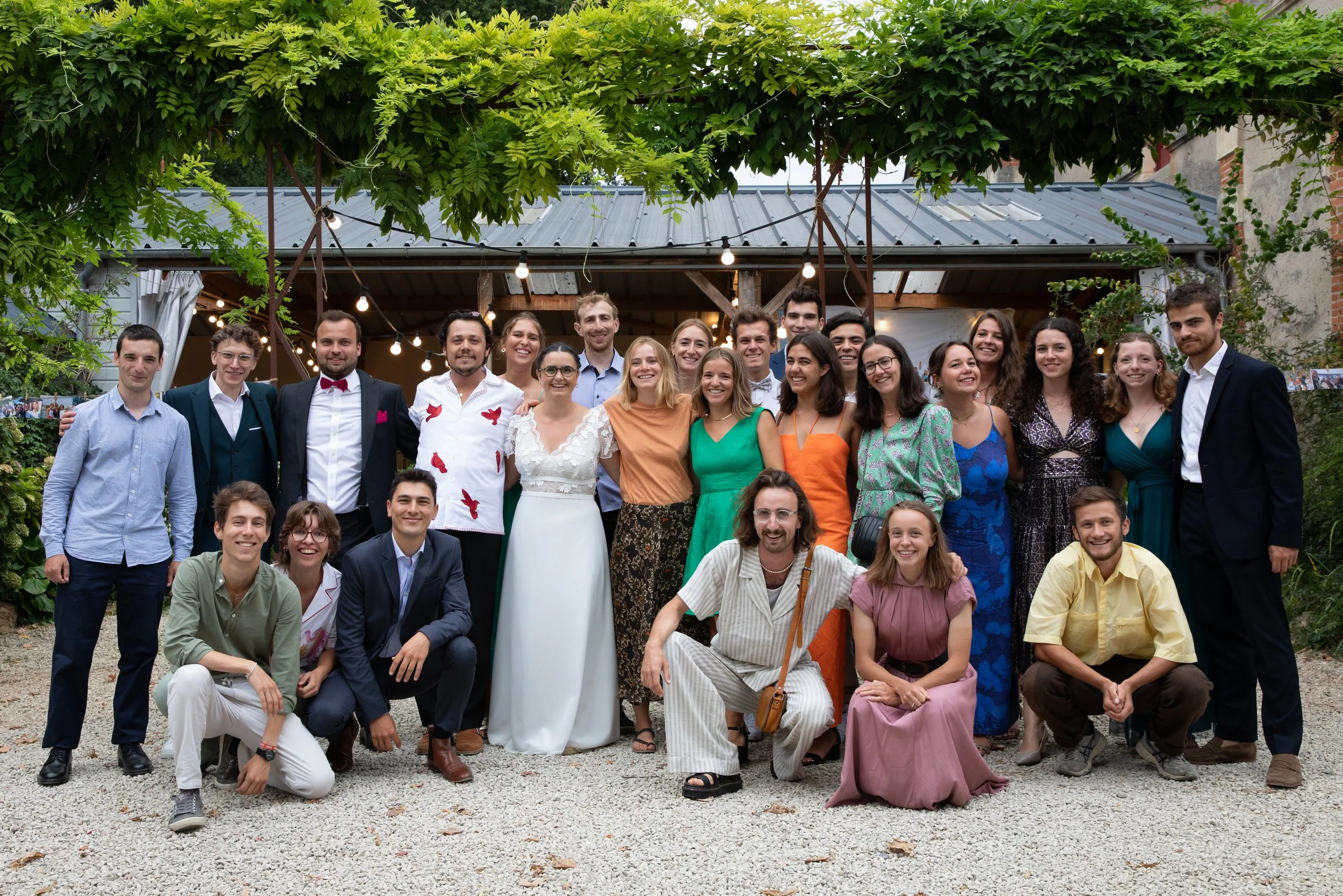 Photo de groupe lors d'un mariage