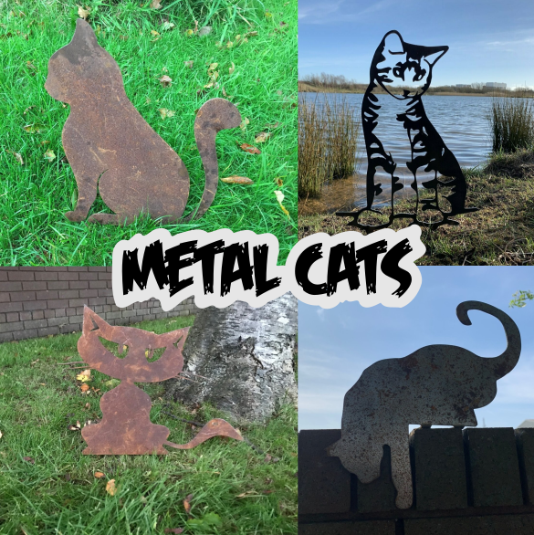 Metal Cats Garden Art