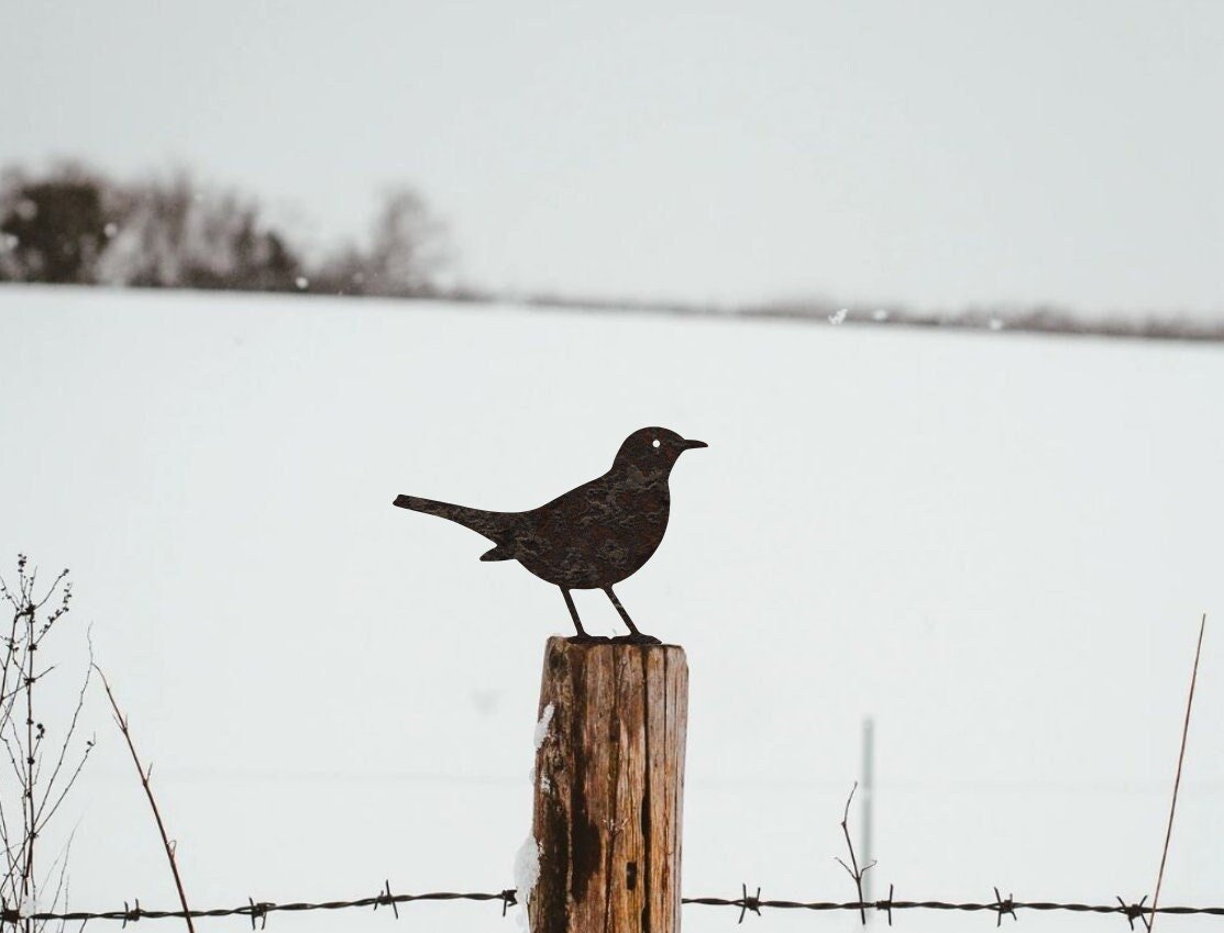 Black Bird Fence Post Topper