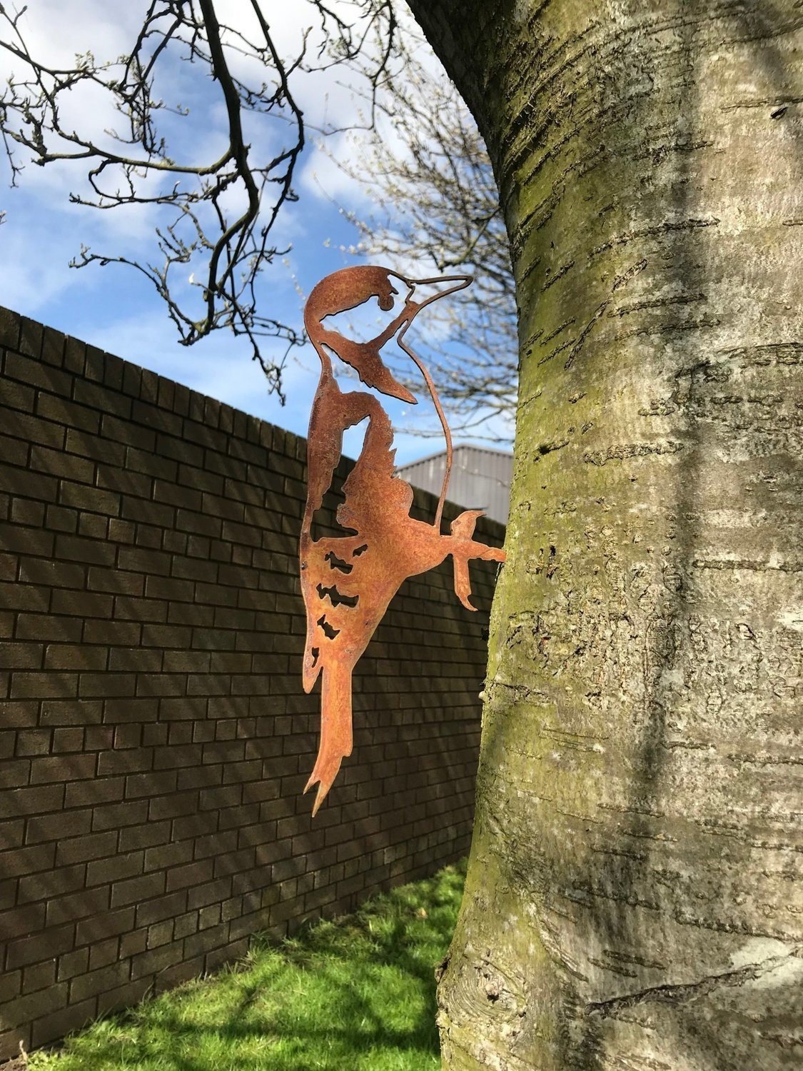 Great Spotted Woodpecker Metal Bird
