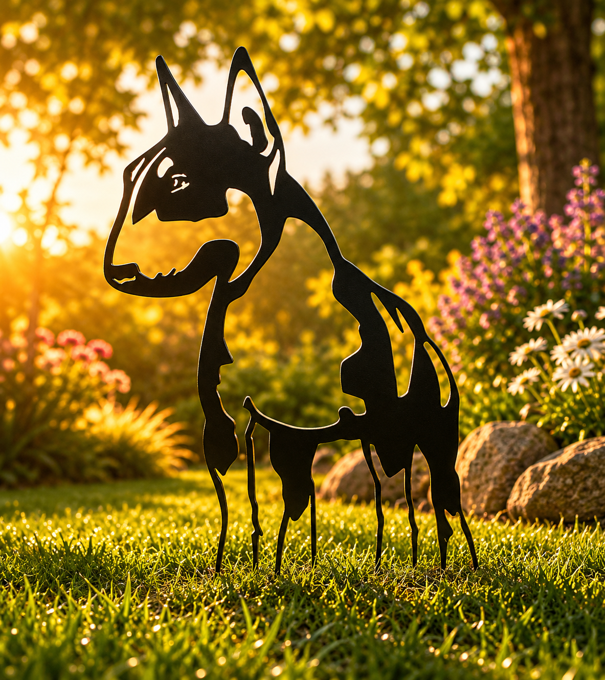 English Bull Terrier metal dog rustic garden art 1.jpeg