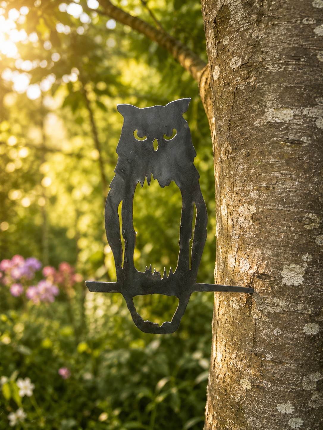 Long Eared Owl rustic metal bird garden art silhouette 1.png