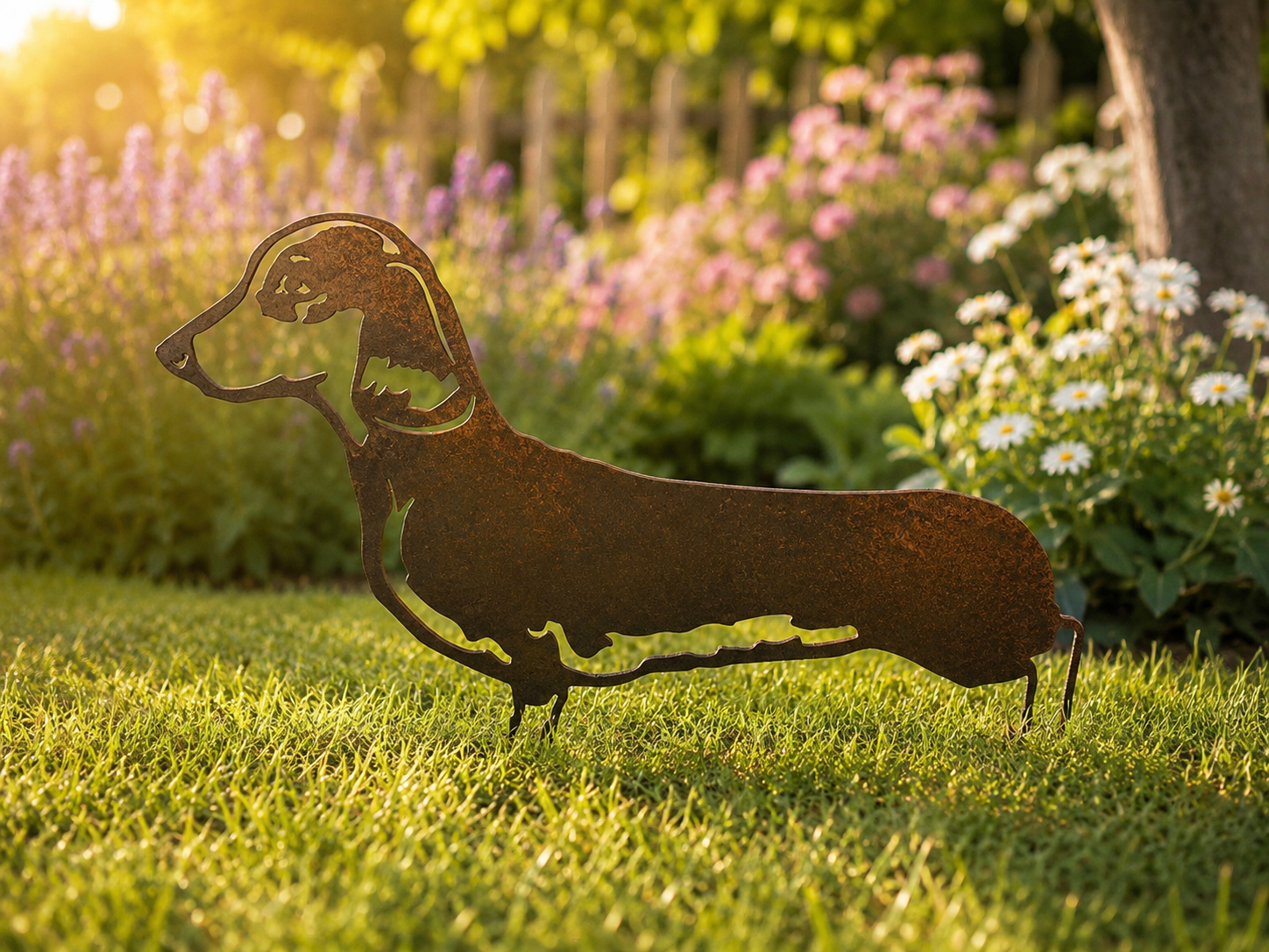 dachshund sausage dog rustic metal garden art silhouette 1.png