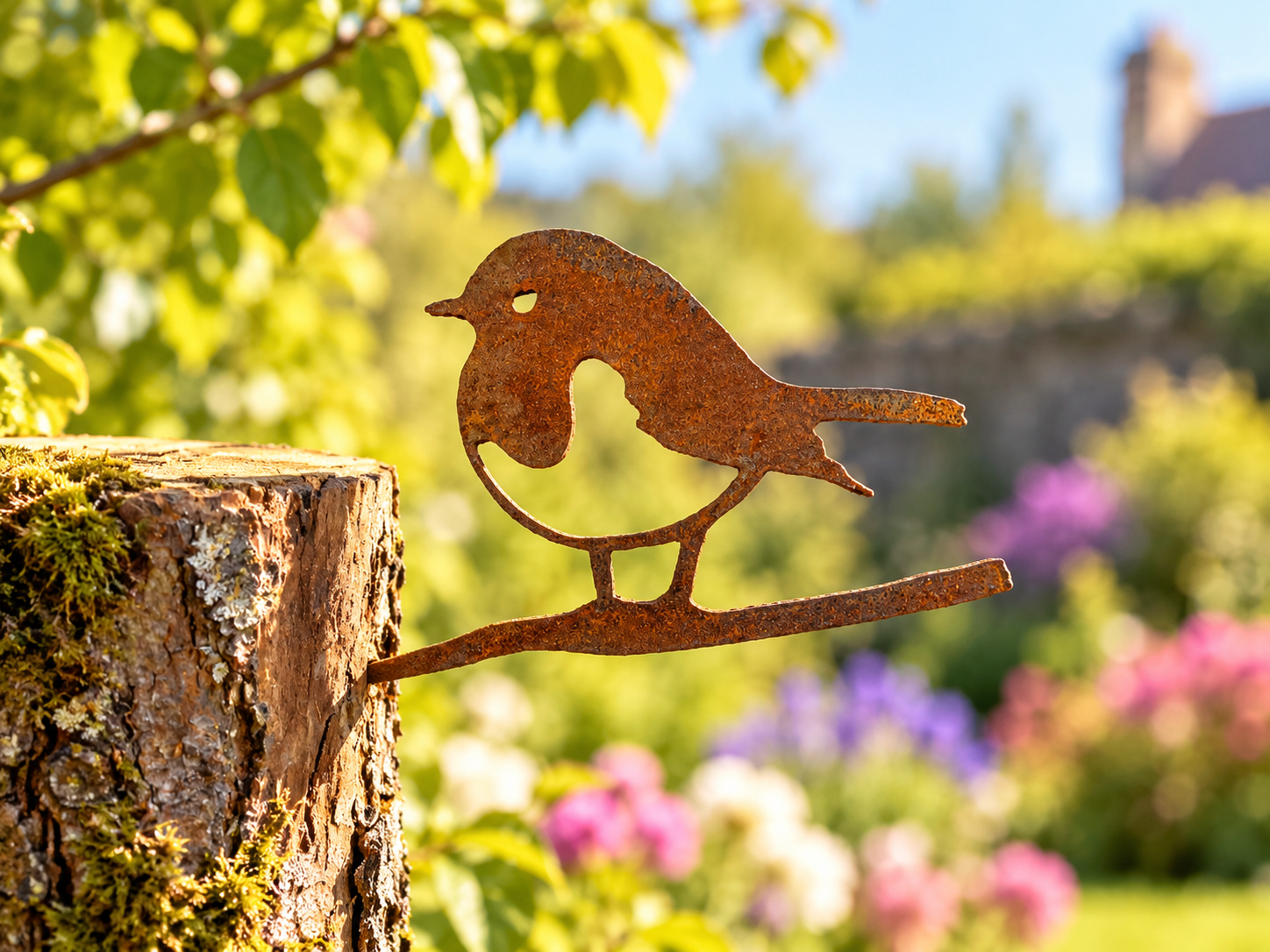 Baby Robin Twig Mini Metal Bird