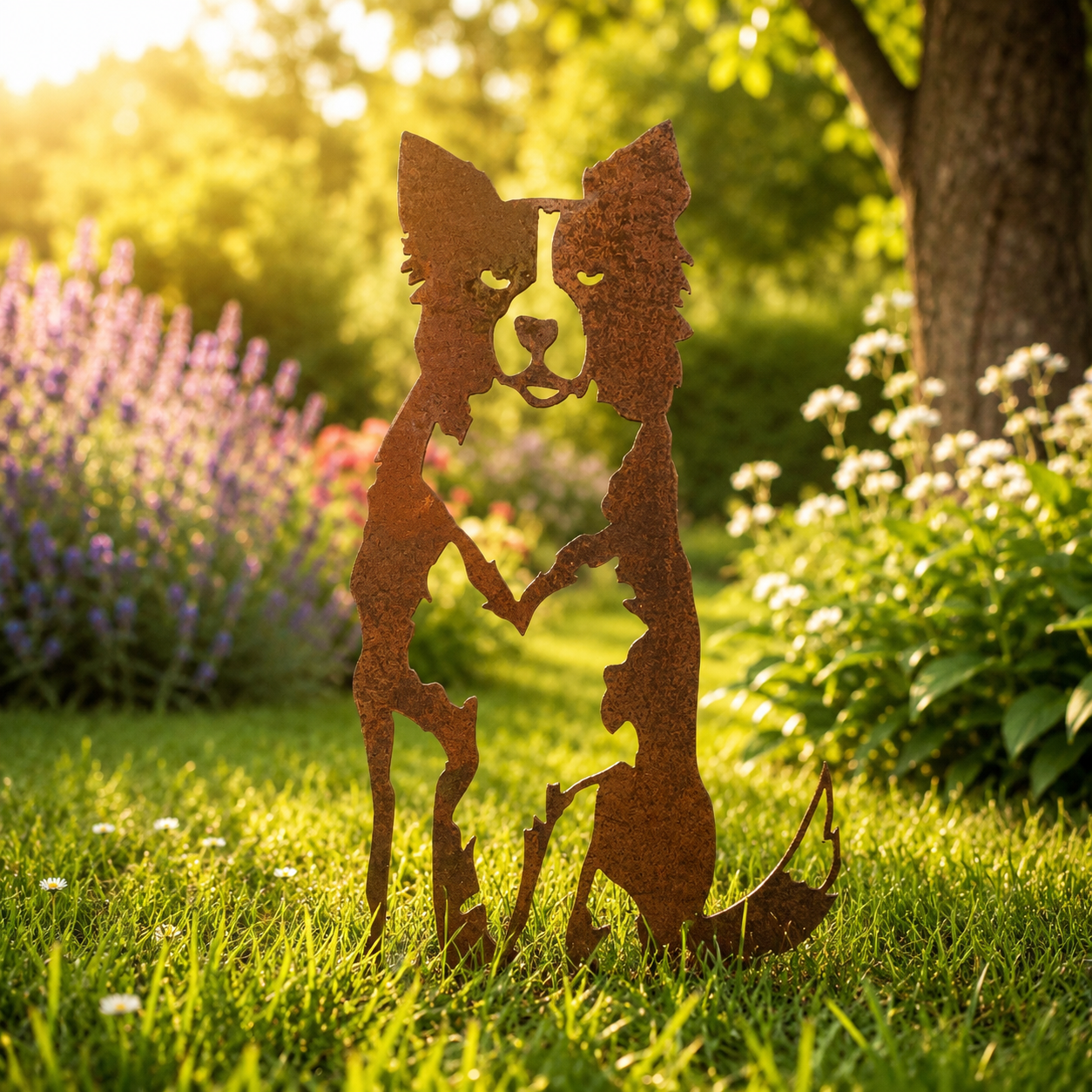 Collie Sheepdog Metal Dog Garden Art