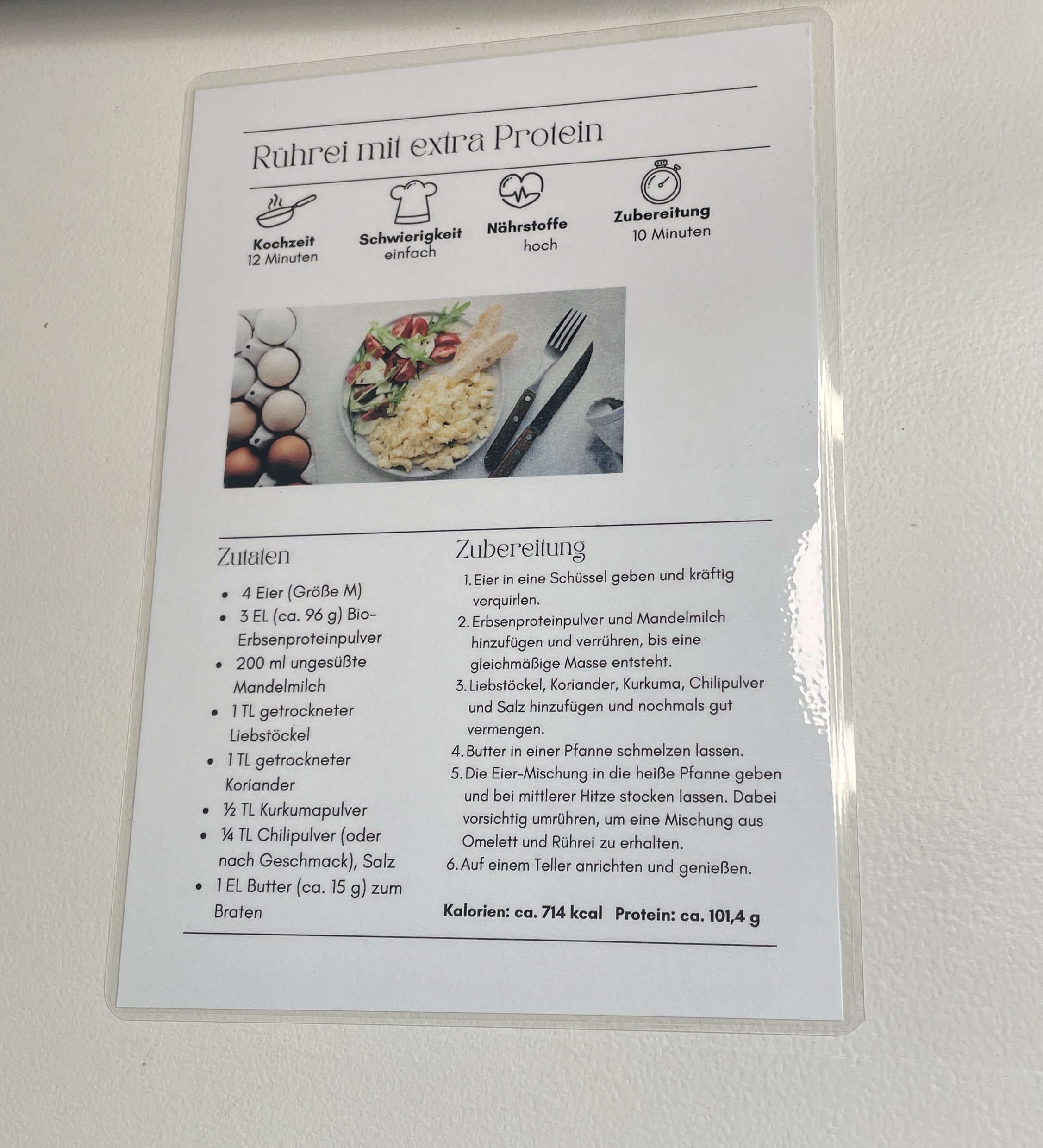Rezept -Karte Protein - Eierspeise A5