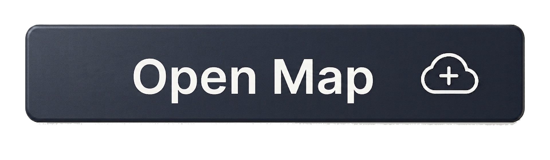 A digital button labeled 'Open Map' with a cloud icon and a plus sign on a dark background.