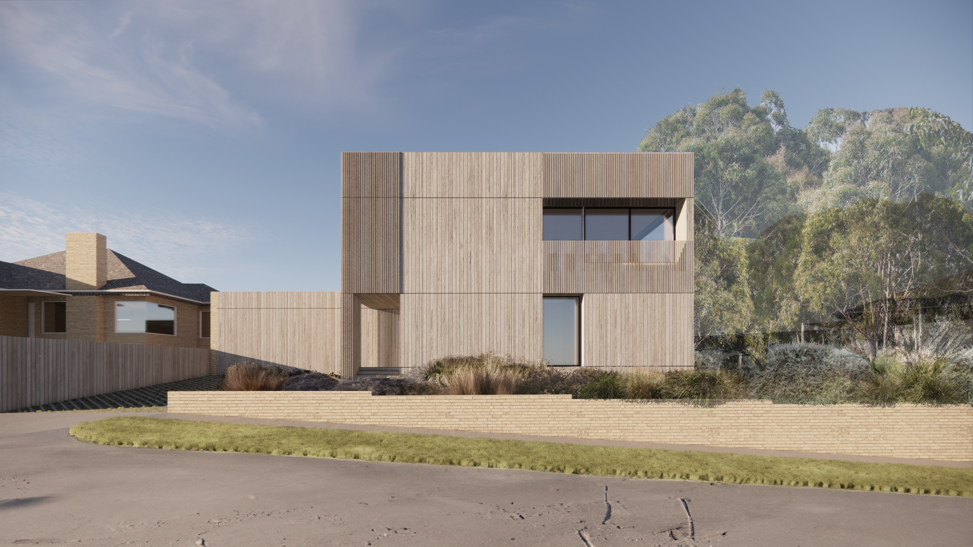 Modern sustainable architecture in East Warrnambool. This certified Passive House utilizes airtight construction to maintain thermal comfort near the Southern Ocean.