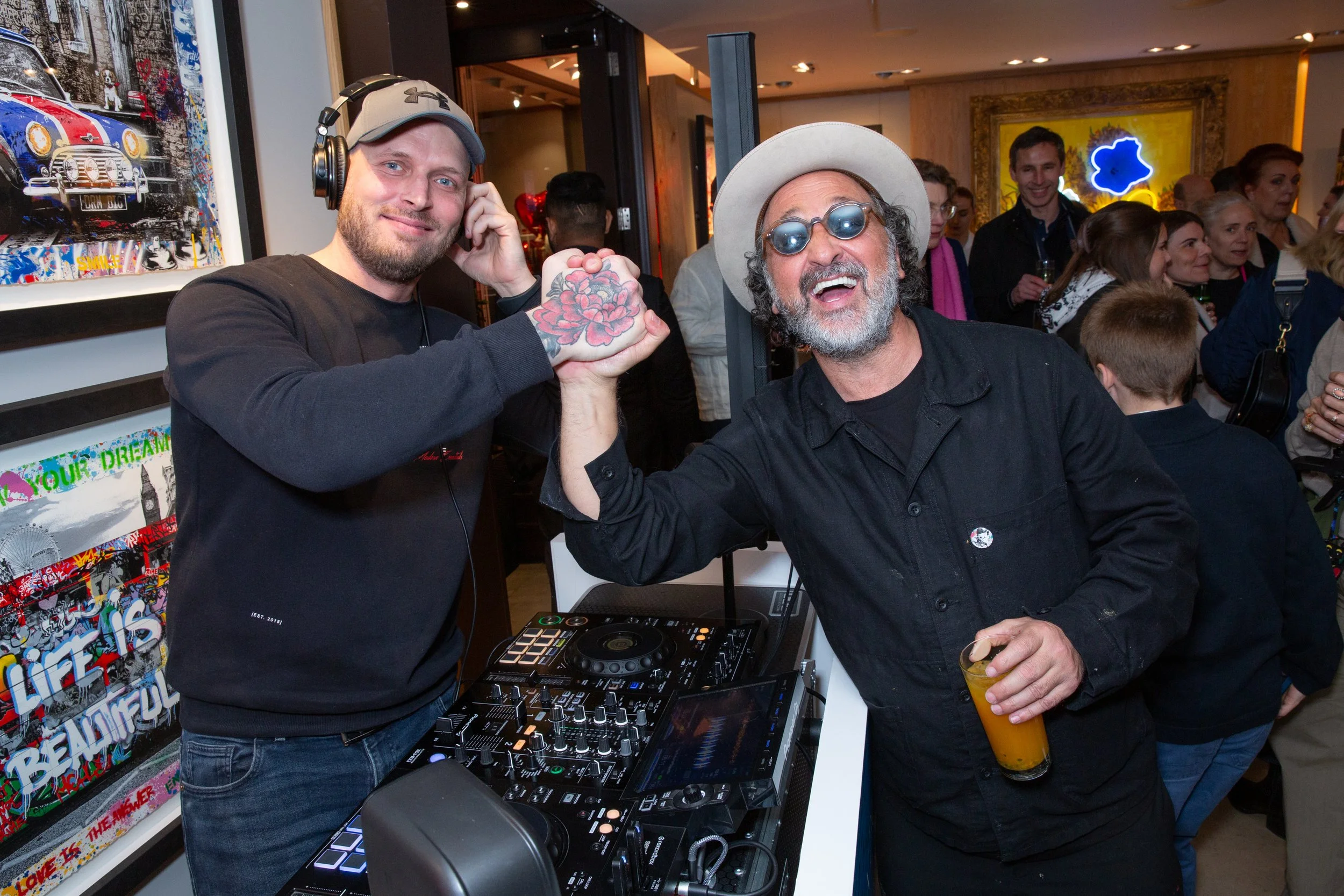 Resident DJ is often booked to provide the soundtrack for high end gallery exhibitions featuring international artists like Mr Brainwash