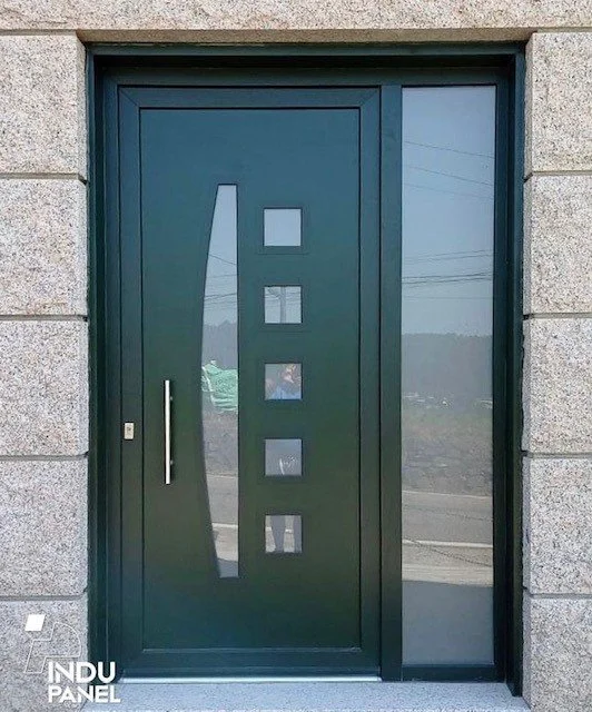 Aluminium Entrance Door PAS24 High Security Modern Style Green