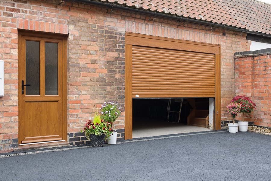 Roller Shutter Door Wood Effect