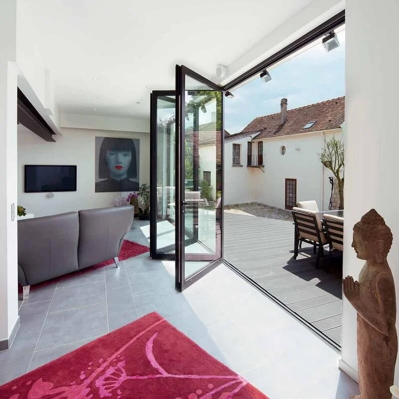 Aluminium Bi-Fold Door Open Sunny DAy