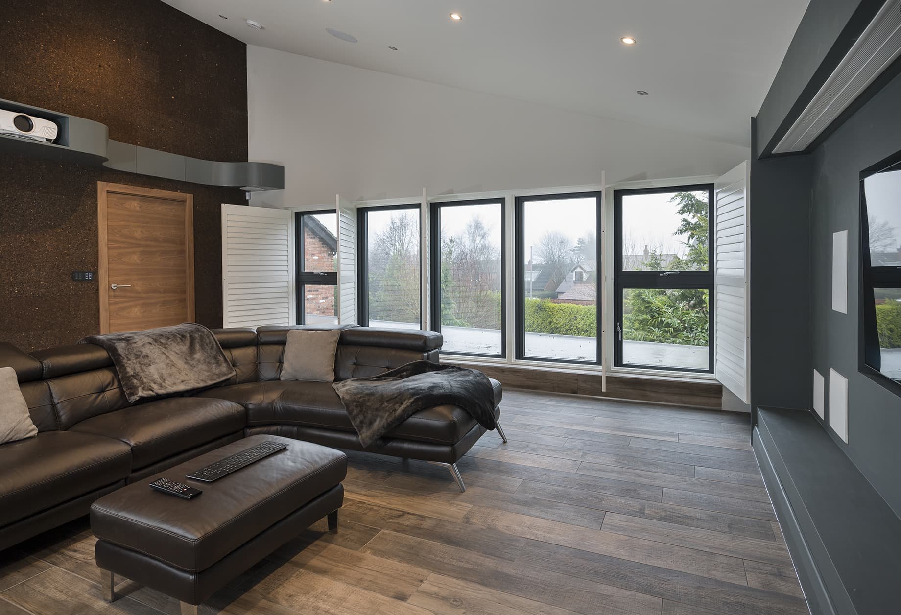 R2 Residency Timber Effect UPVC Window black square profile