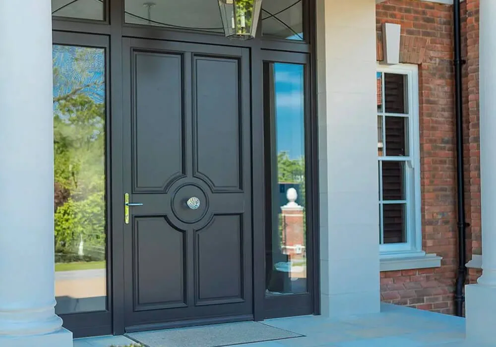 Black timber entrance door