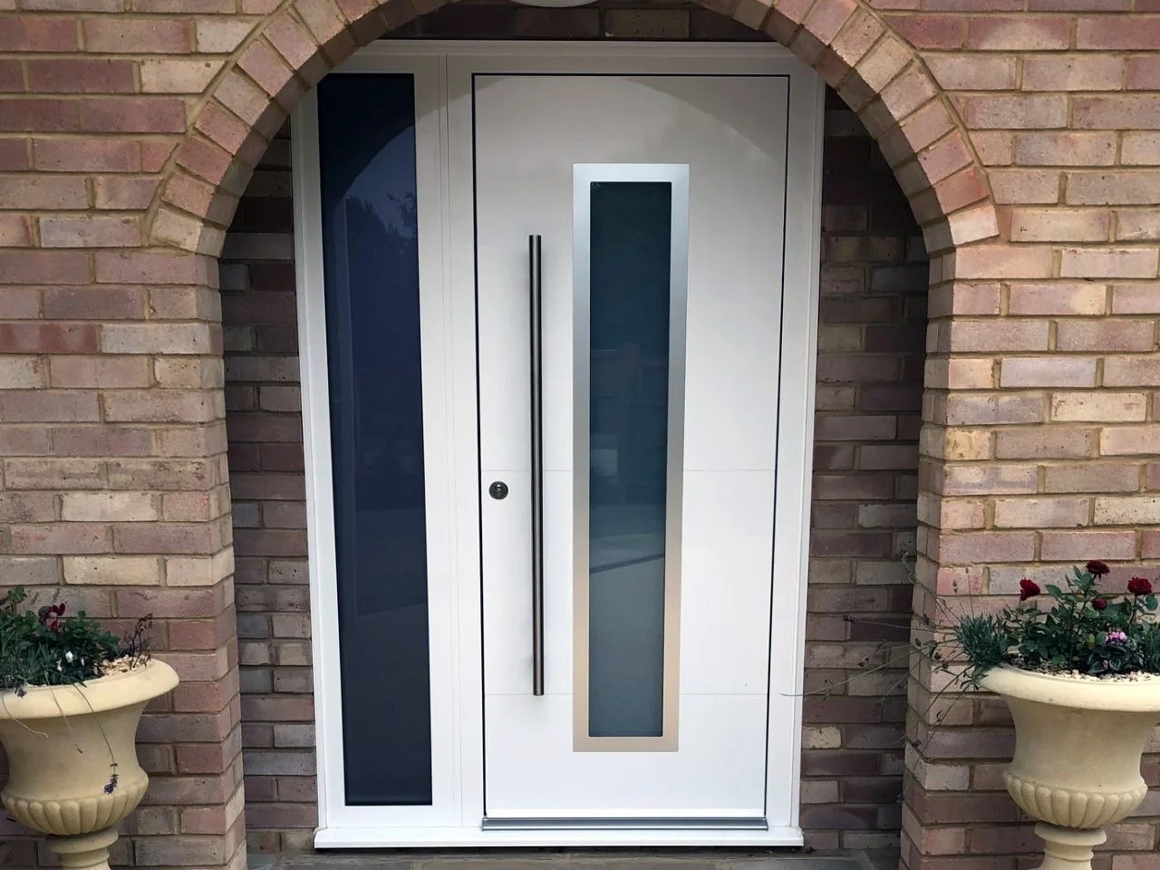 Aluminium Entrance Door PAS24 High Security Modern Style White