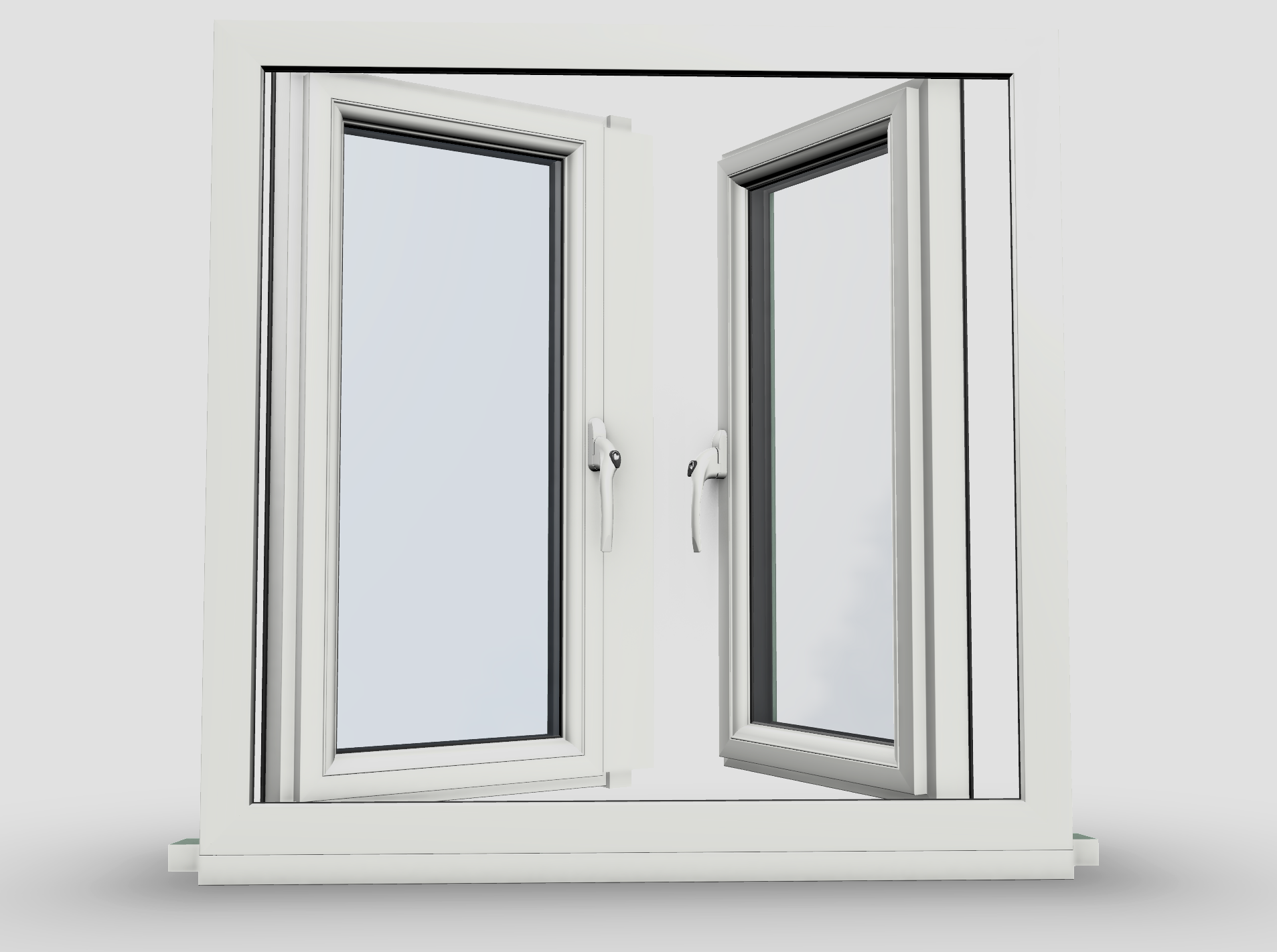 WindowCAD design of White UPVC Flush window