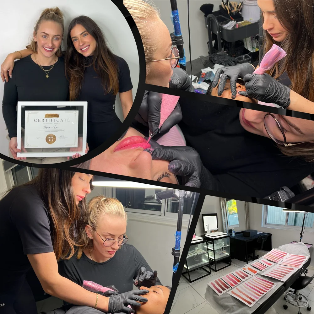 Tiarne Jaye with cosmetic tattoo training graduates