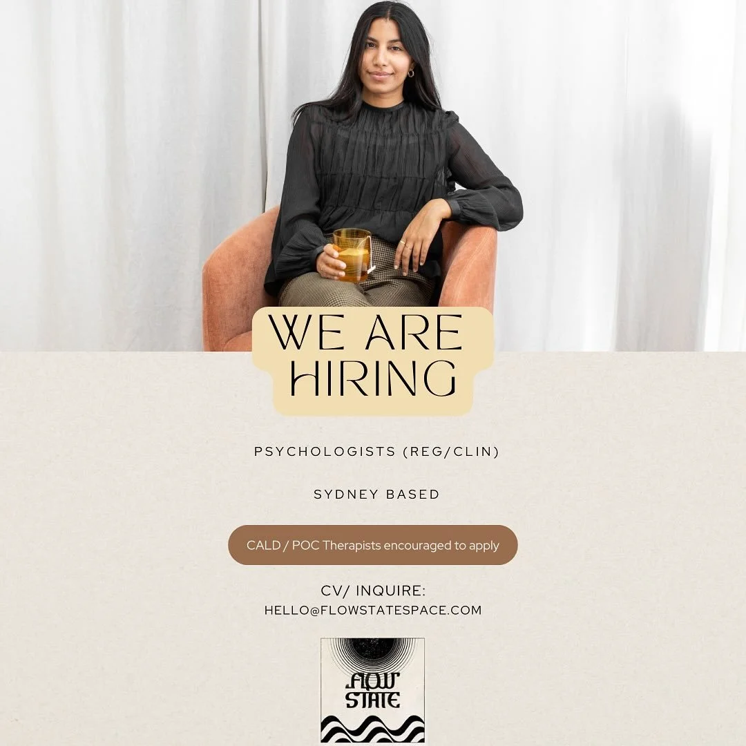 ~FLOW STATE SPACE IS HIRING~

🧠 Seeking practitioners interested in contractor roles for 1-2 days, must be Sydney based and able to provide face to face sessions (Surry Hills). 

If you have been considering entering private practice in 2026 and wou