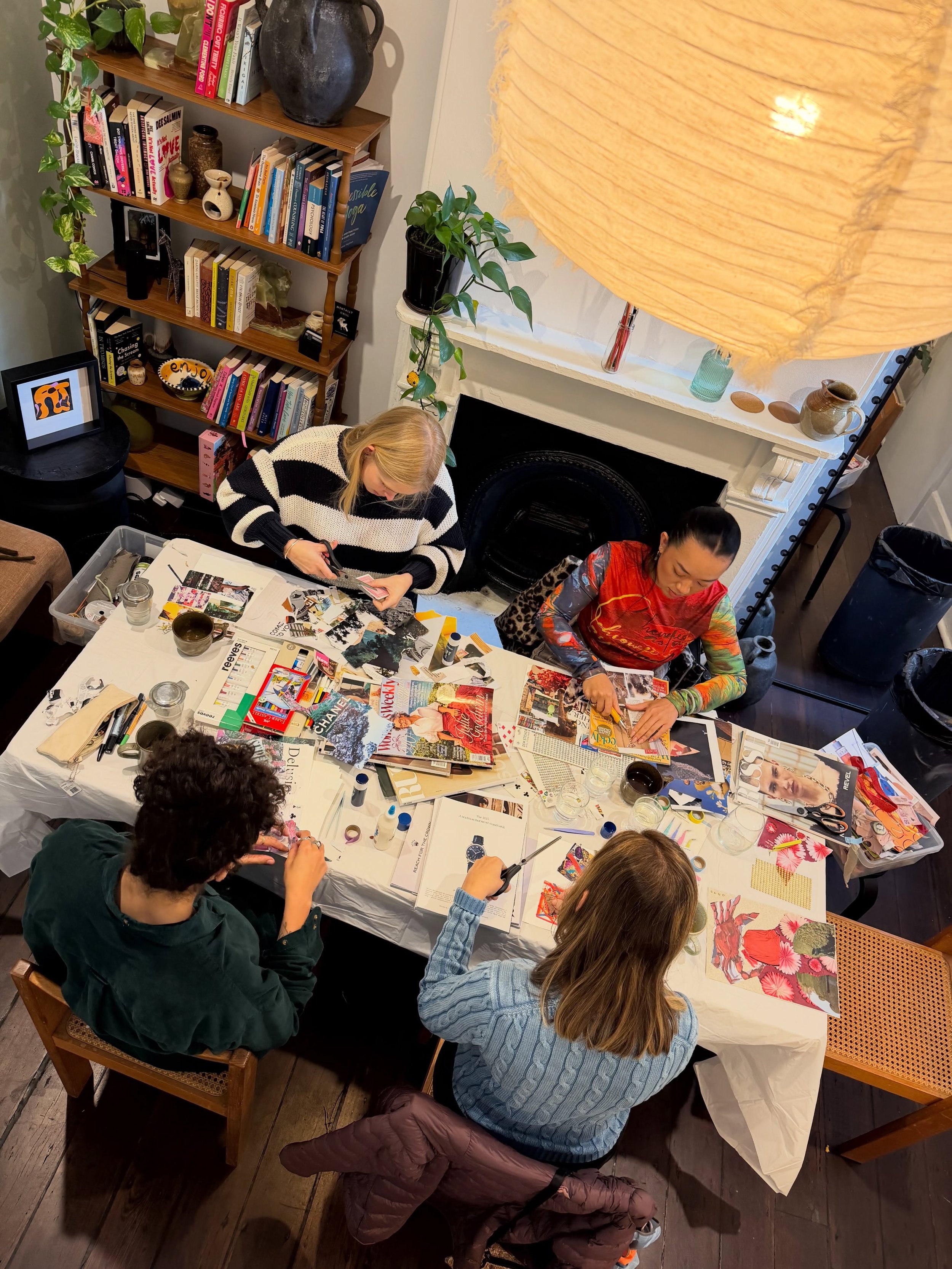 Hosted a collaging day for therapists today. We all truly got in our flow state. 🌀
I love hosting these events for therapists and meeting new colleagues / friends in the field. 
The creativity was also off the chart. Feeling v inspired. 
Thankyou so