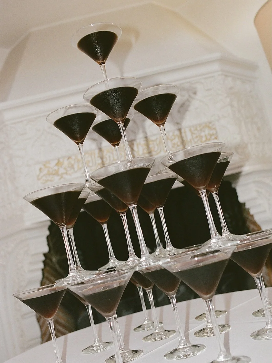 Cocktail hour with an espresso martini tower and sax player &gt;&gt;&gt;

Photo: @caitphoto_
Venue: @darlington_house
Coordinator: @theabbeycatering
Florist: @emeraldandivyflorals
H&amp;MU: @refinedbeautyinc
Bridal Boutique: @luv_bridal
DJ: @thrillma