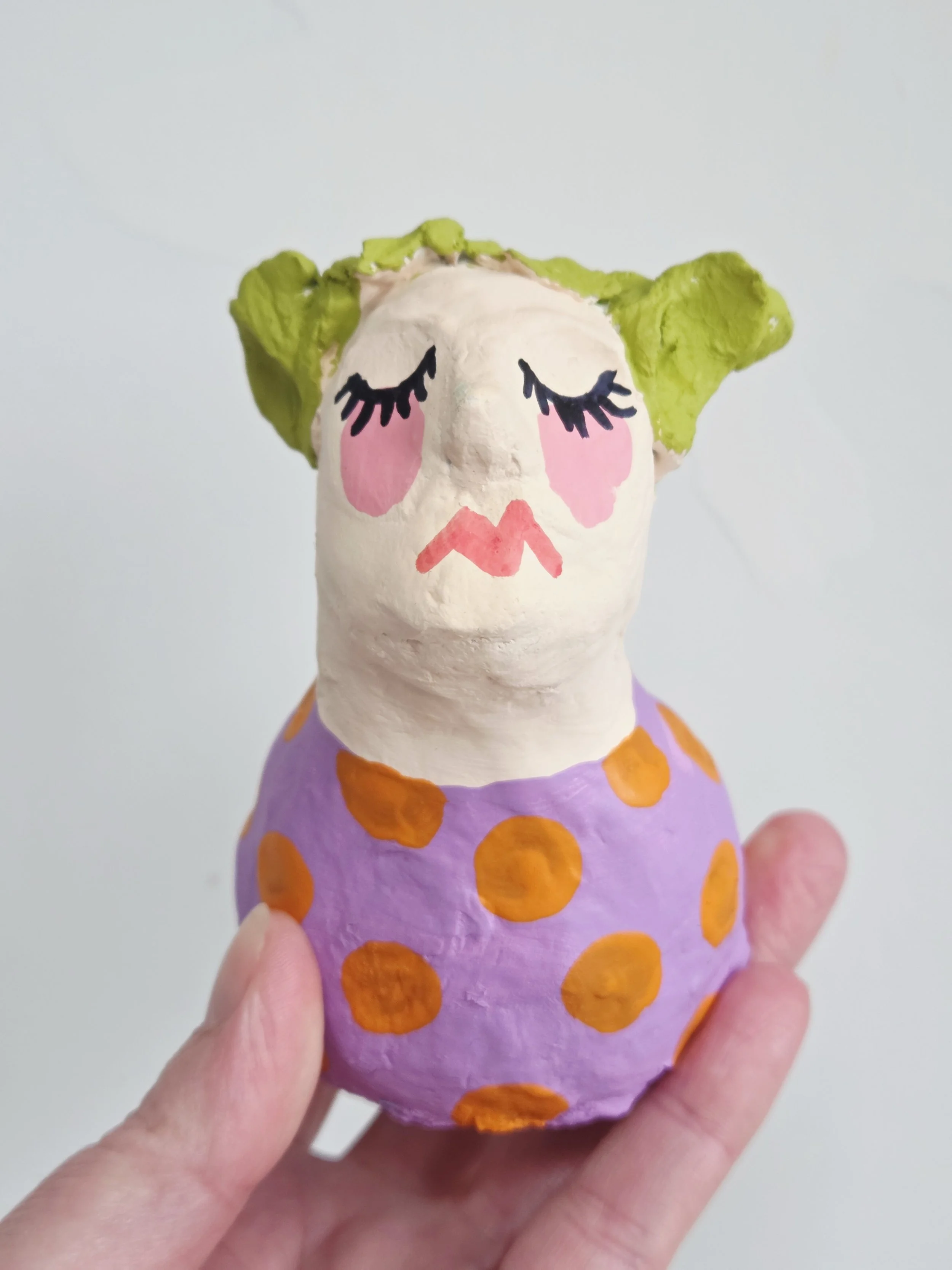 'Kitty' Papier Mache Lady