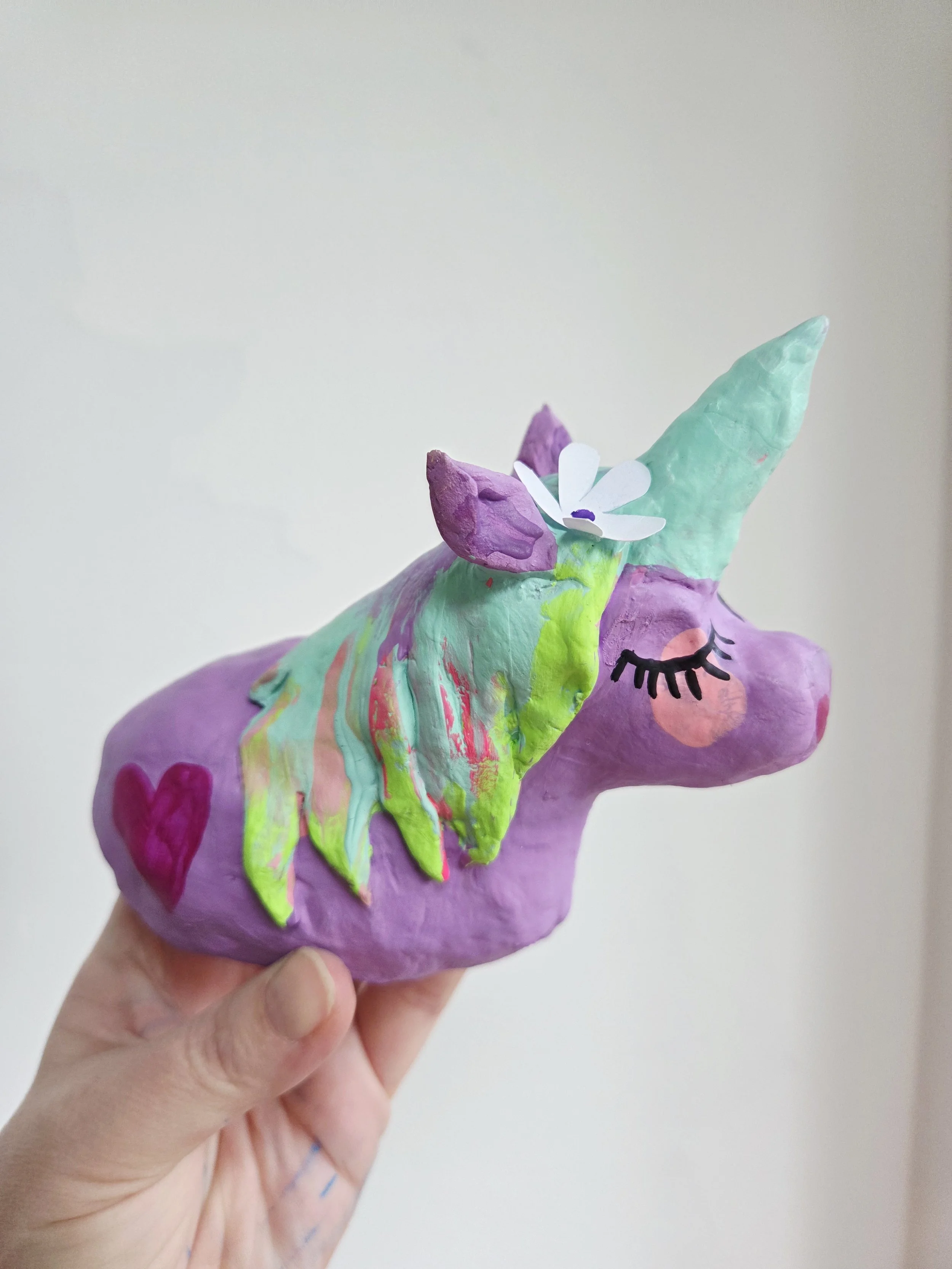 'Flora' Papier Mache Unicorn
