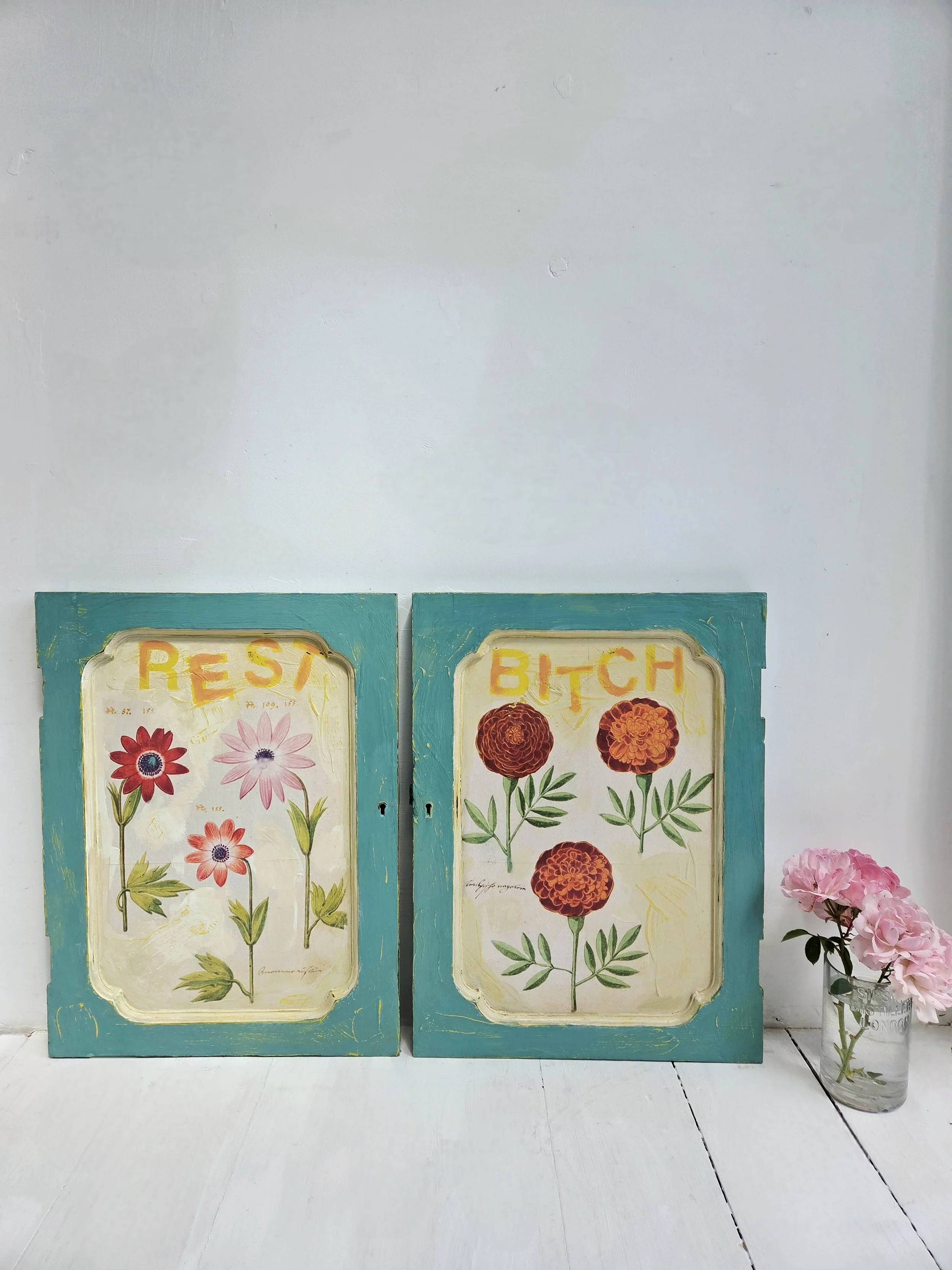 'Rest, Bitch' Pair of Art Panels
