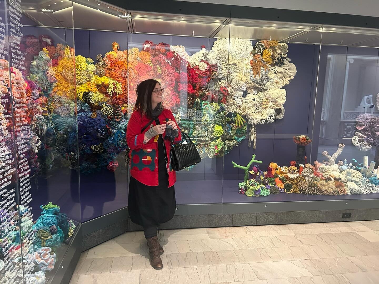 enjoying the #crochetcoralreef at @carnegiemuseumofart 
. 
#satellitecoralreef #pittsburghcoralreef