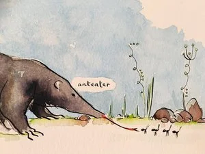 LittleKittPics_anteater_personalisednames_watercolouronpaper_30x60cm.jpeg.jpeg