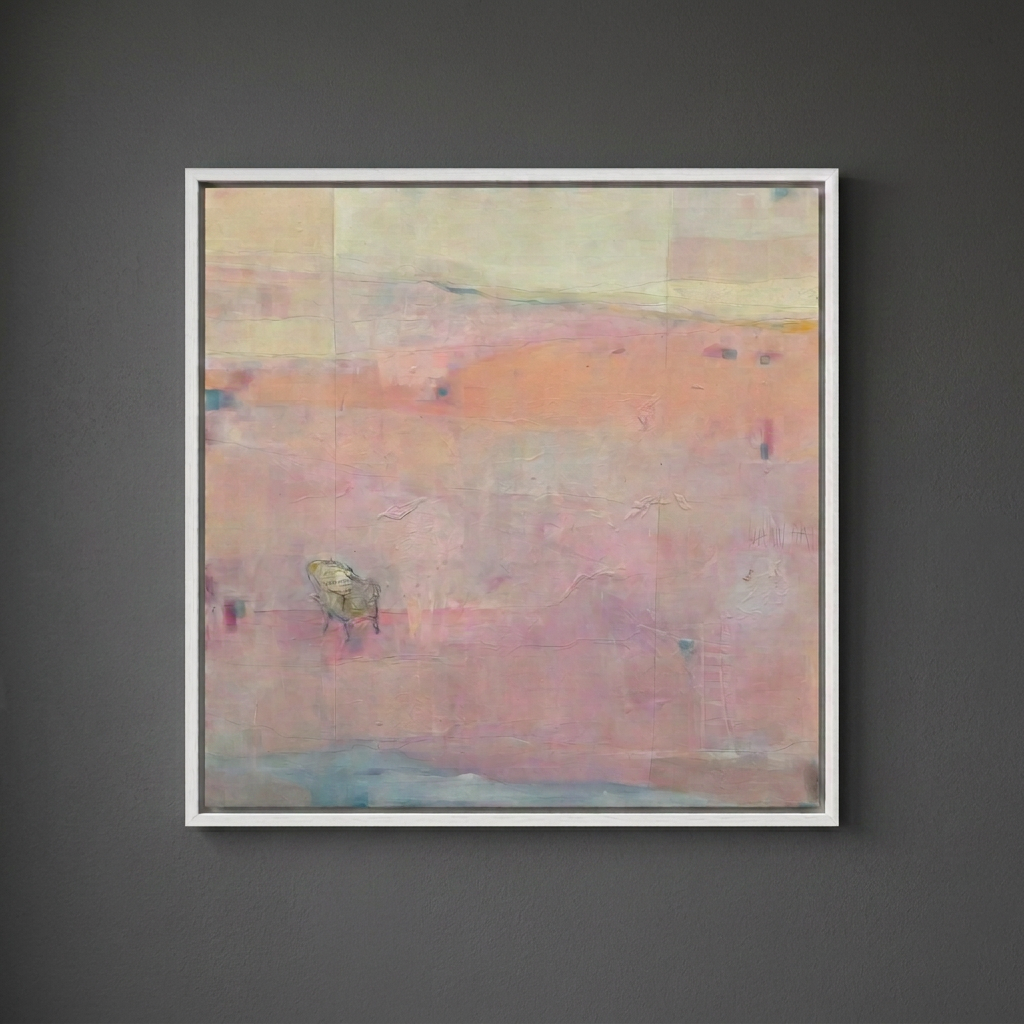 Dusk Deep (90x90cm, oak framed, acrylic on canvas)