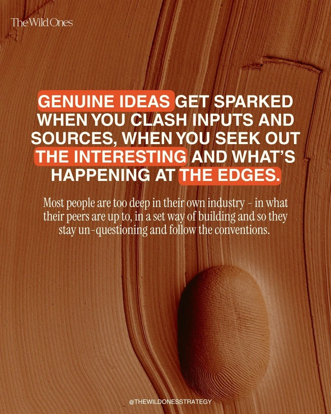 Most founders look sideways.
The smart ones look outwards.
Clash sources. Seek the edges. Build something no one saw coming.

#TheWildOnes #DisruptiveBrands #CreativeLeadership
