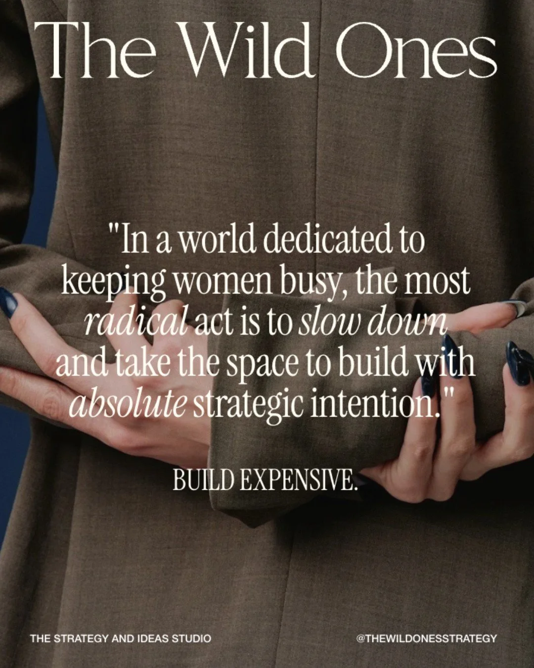 In a culture that rewards women for speed, output and constant visibility&hellip; slowing down is a revolt.

Because when you stop sprinting, you can actually see the strategy.
You can feel the ambition again.
You can build with intention instead of 