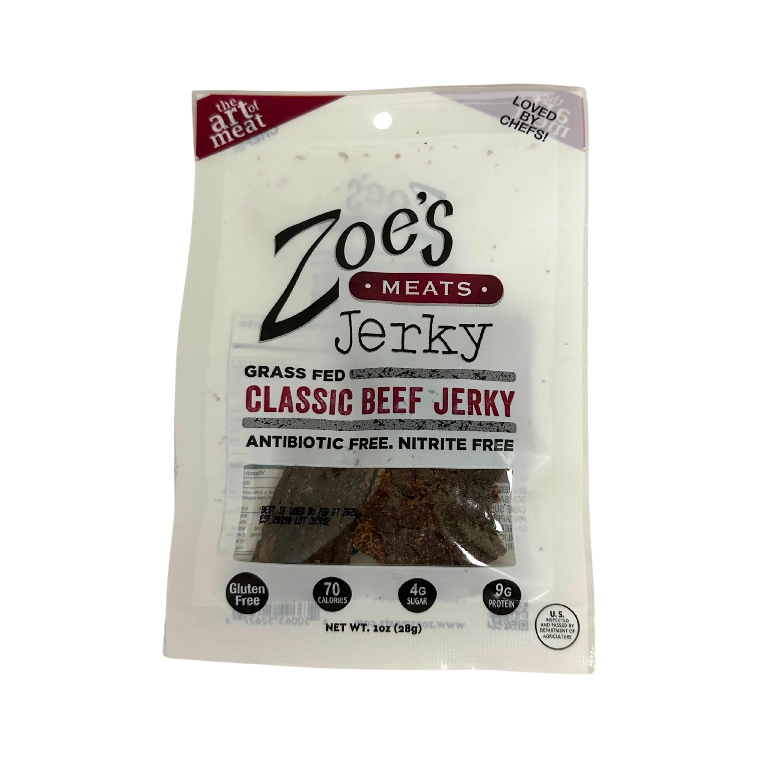 Grass Fed Classic Beef Jerky 1oz (12 per case)