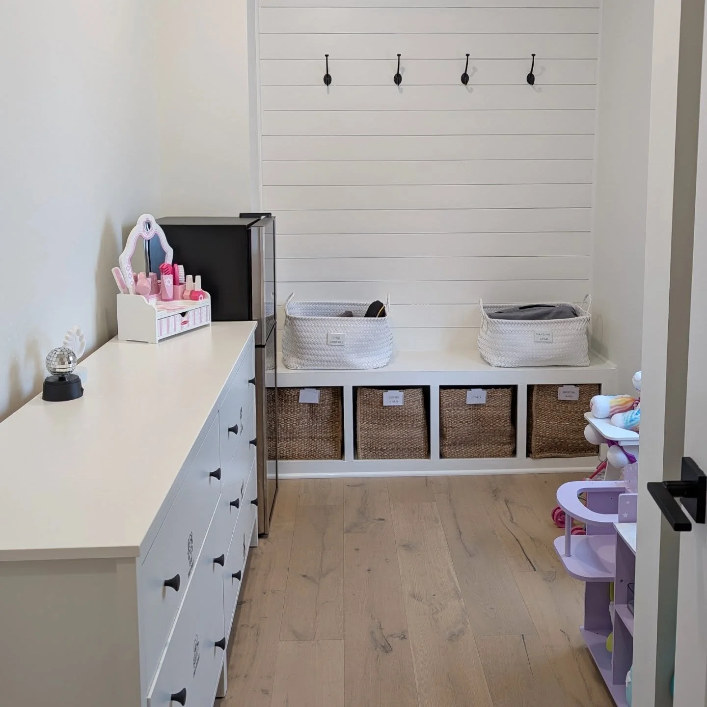I'm swooning over this mudroom-to-playroom transformation! 🎀 I love showing how we can completely rethink a space's purpose&mdash;just because it's called a mudroom doesn't mean it has to stay a mudroom! Now it's a functional and magical space for t