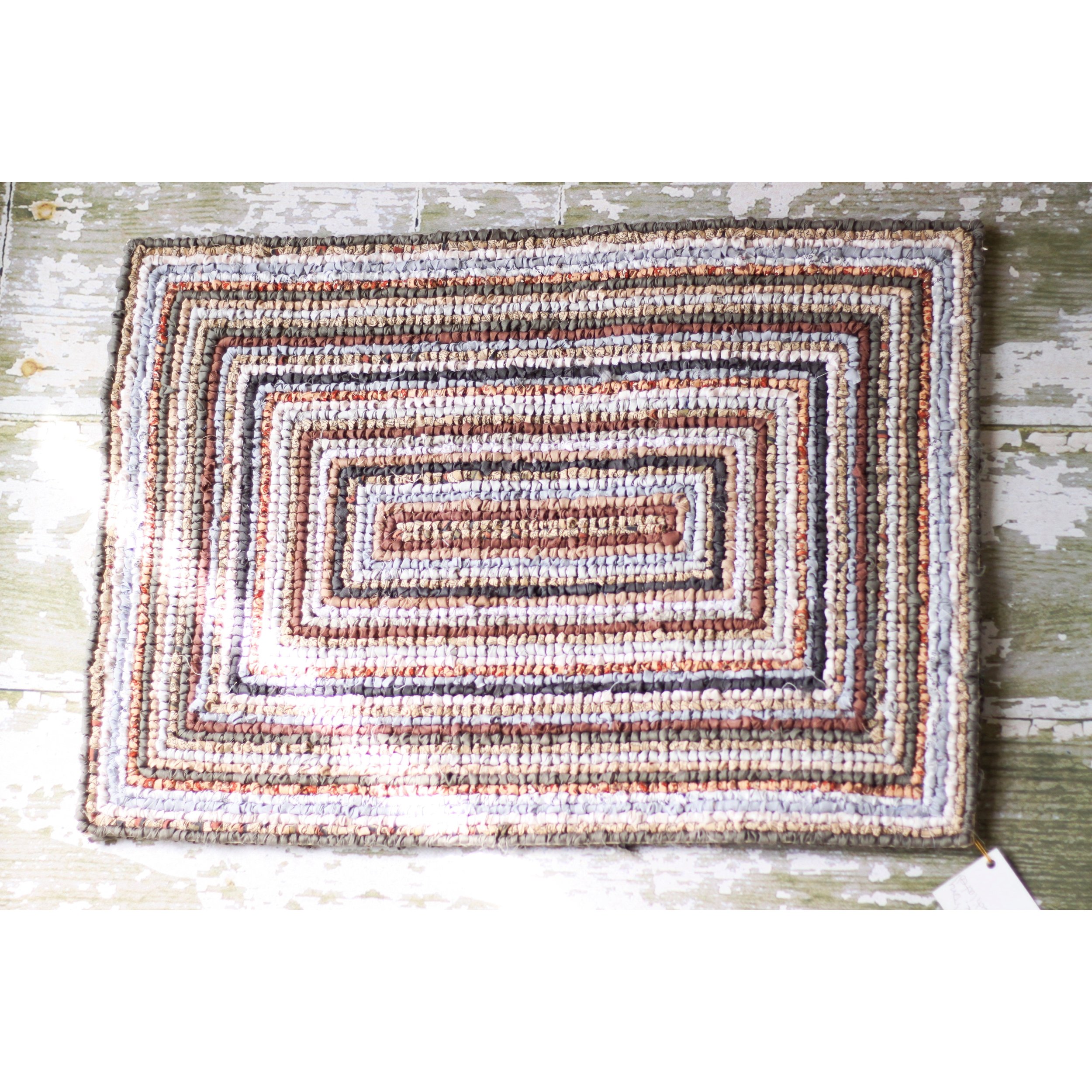 Throw Rug or Door Mat in Brown and Grey