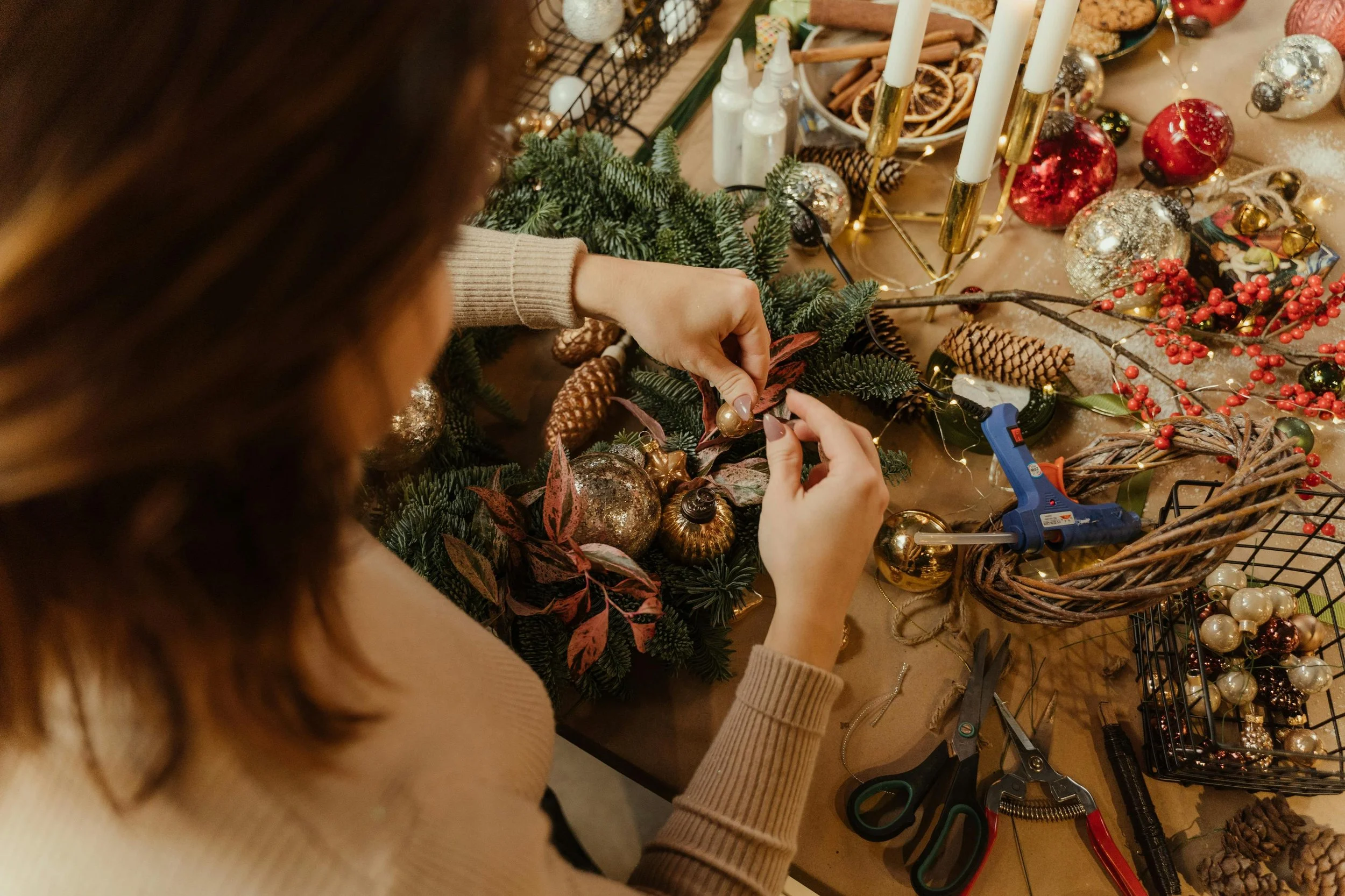 Atelier - Couronne hivernale