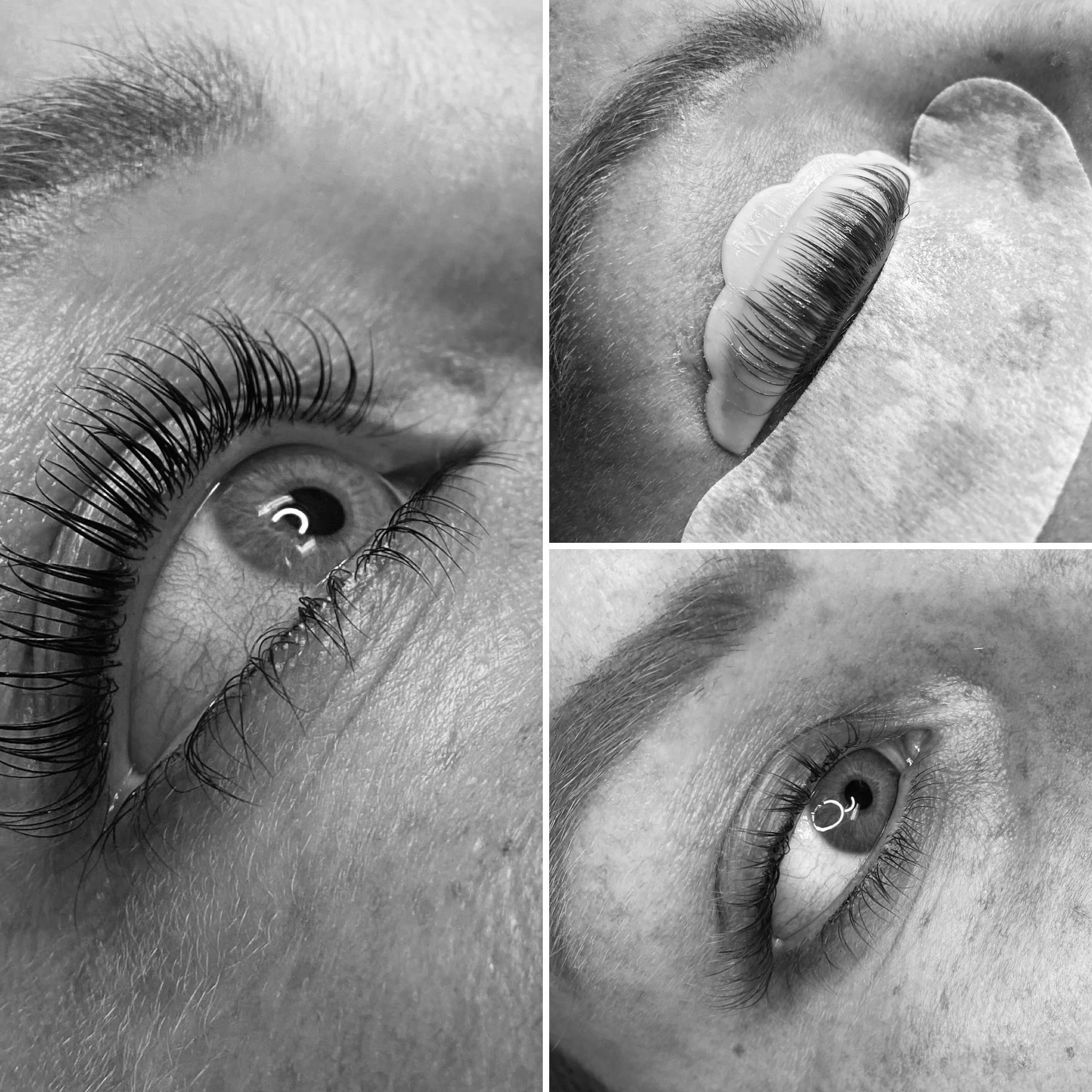 Lash lift results showing natural lashes with a lifted curl and defined, low-maintenance look